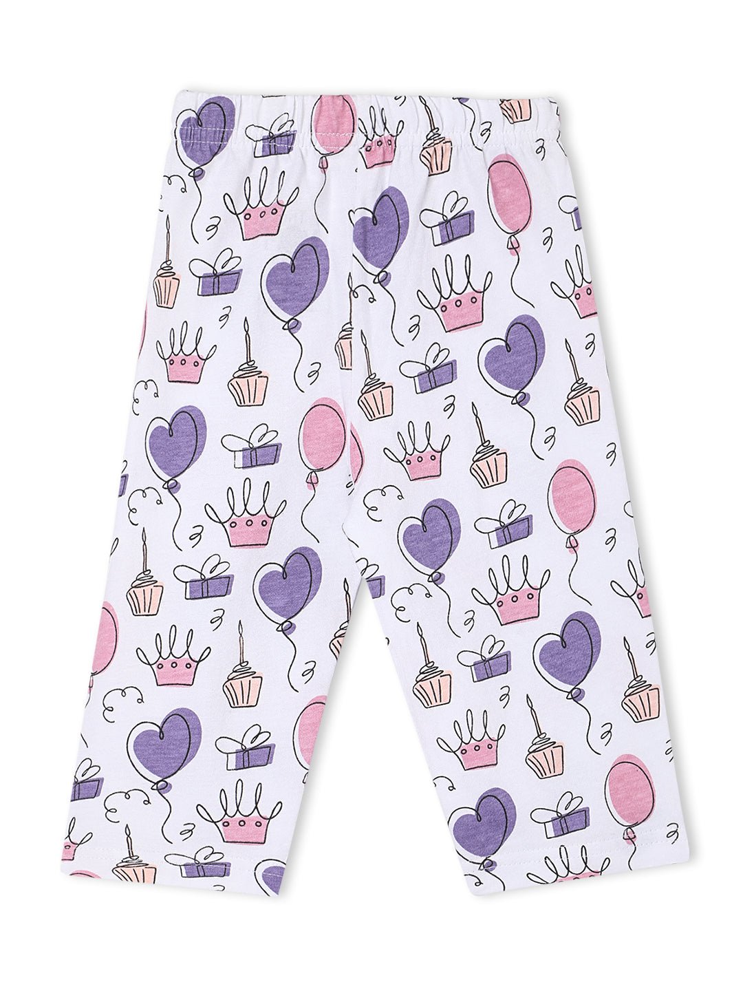 White Princess Party Pajama Nightsuit Set For Kids