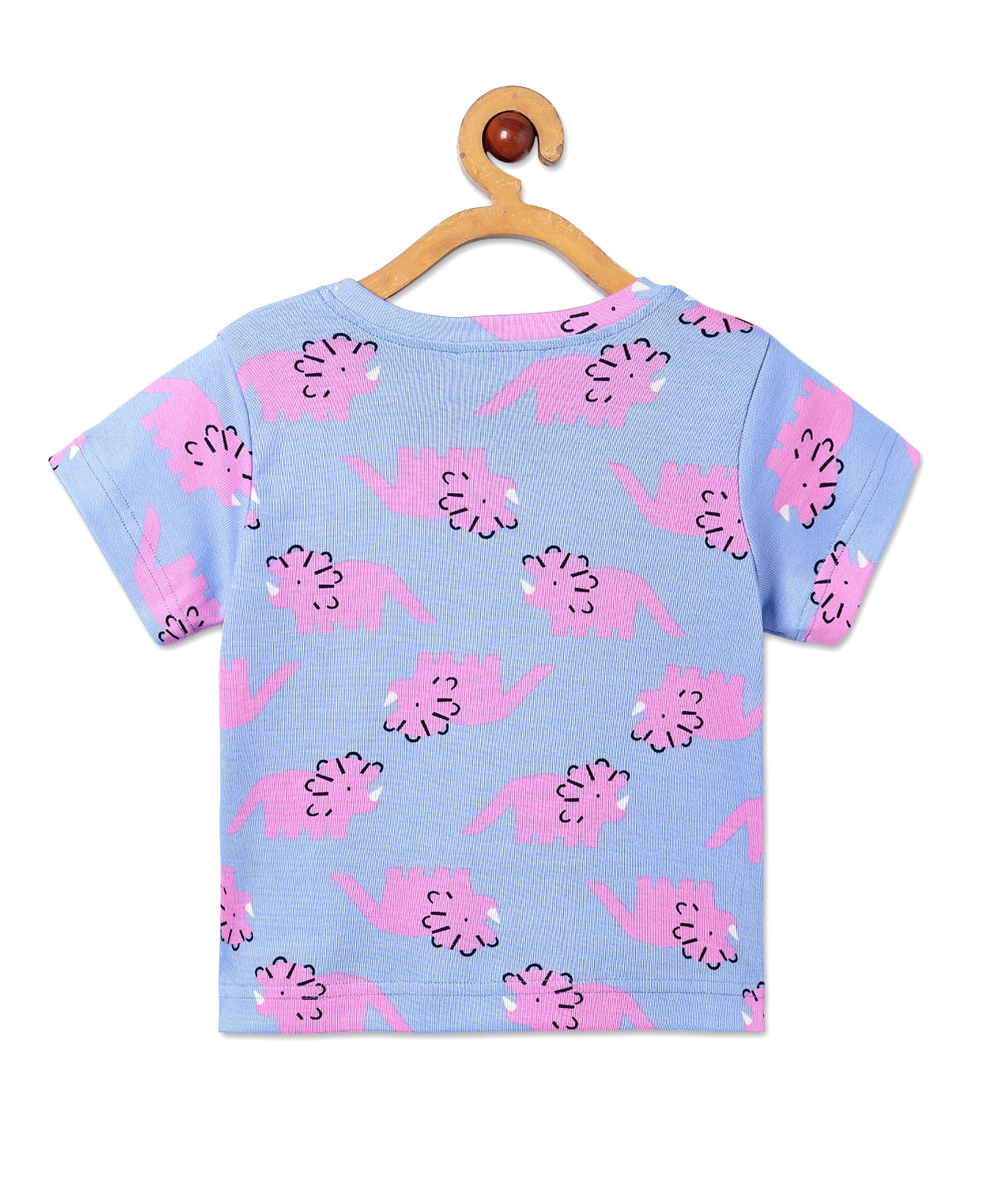 Multi Roar & Rest Animal Printed Pajama Set For Kids