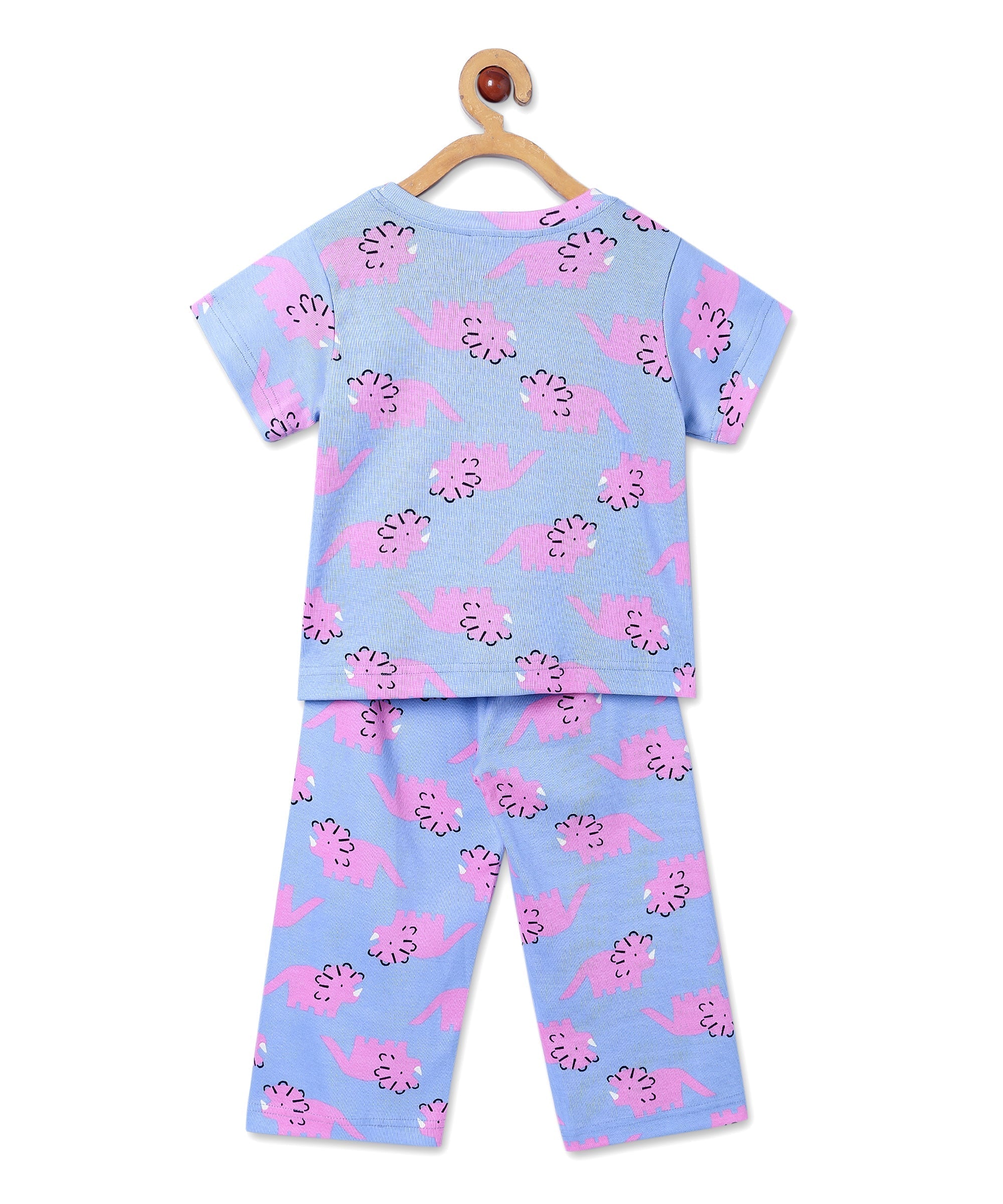 Multi Roar & Rest Animal Printed Pajama Set For Kids