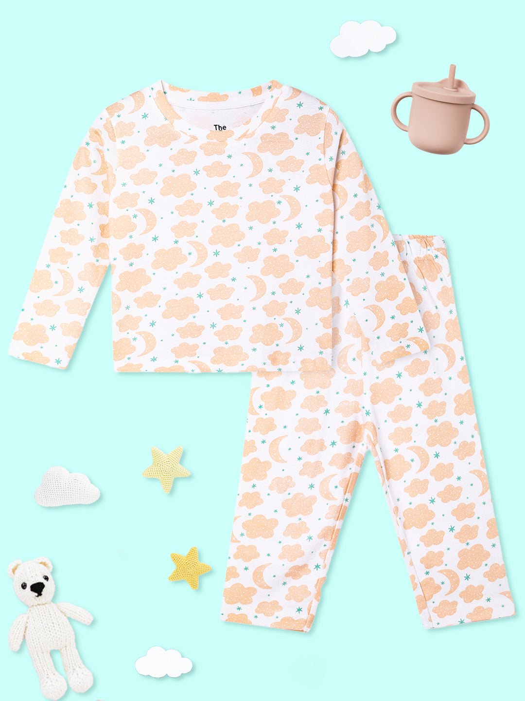 White Sweet Dreams Travel Pajama Set For Kids