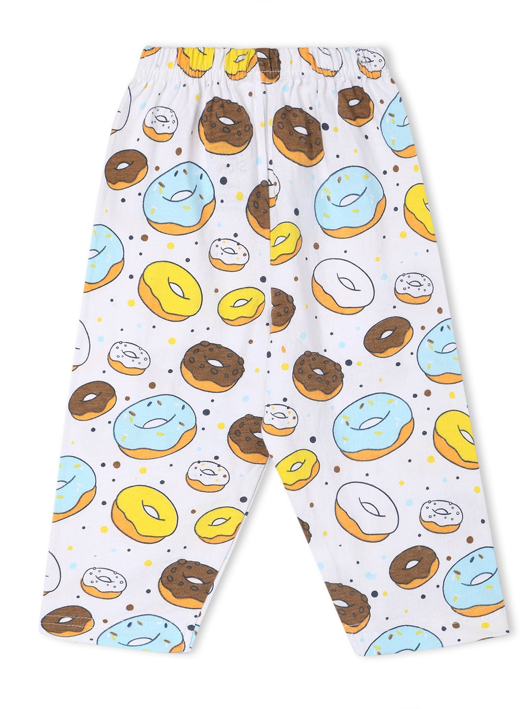 White Sweet Like A Doughnut Pajama Nightsuit Set For Kids