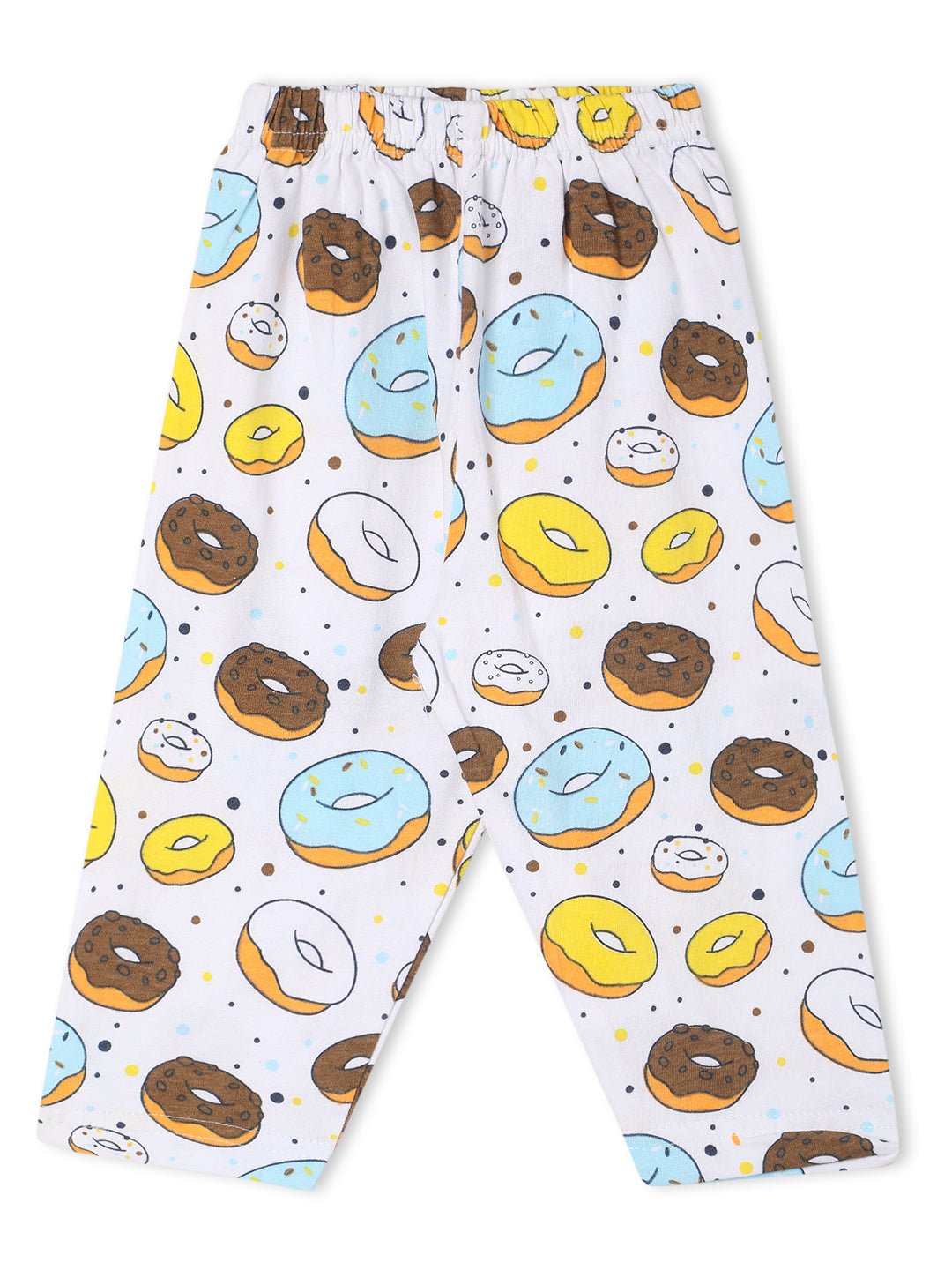 White Sweet Like A Doughnut Pajama Nightsuit Set For Kids