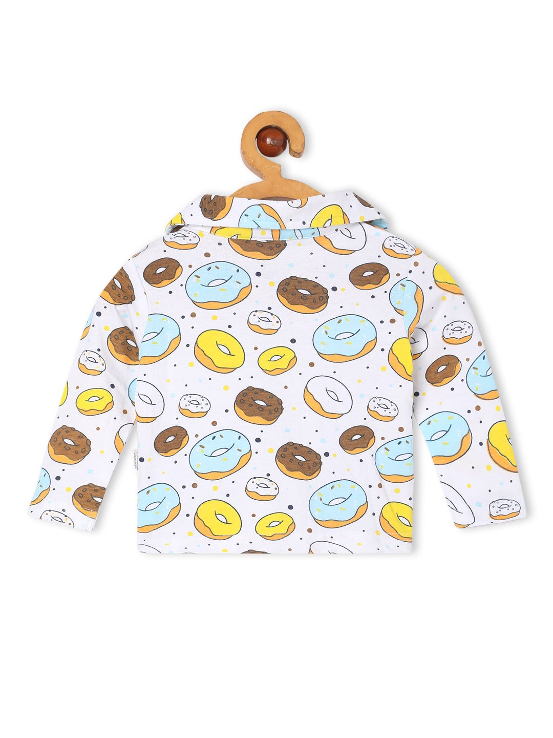 White Sweet Like A Doughnut Pajama Nightsuit Set For Kids