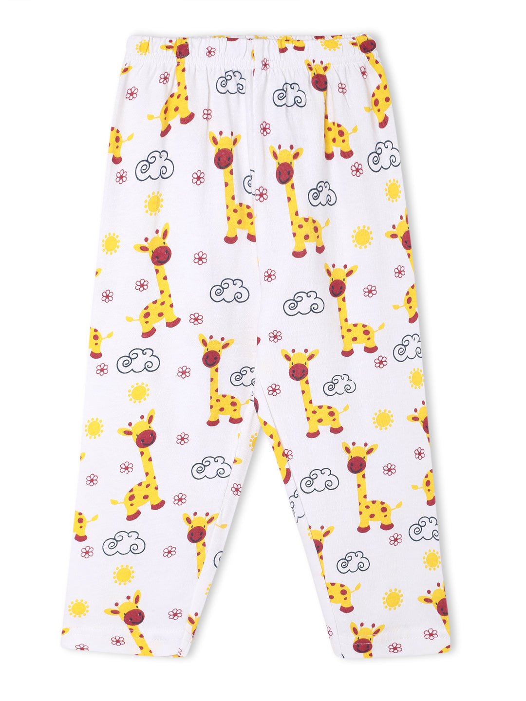 White Tall As A Giraffe Pajama Set For Kids