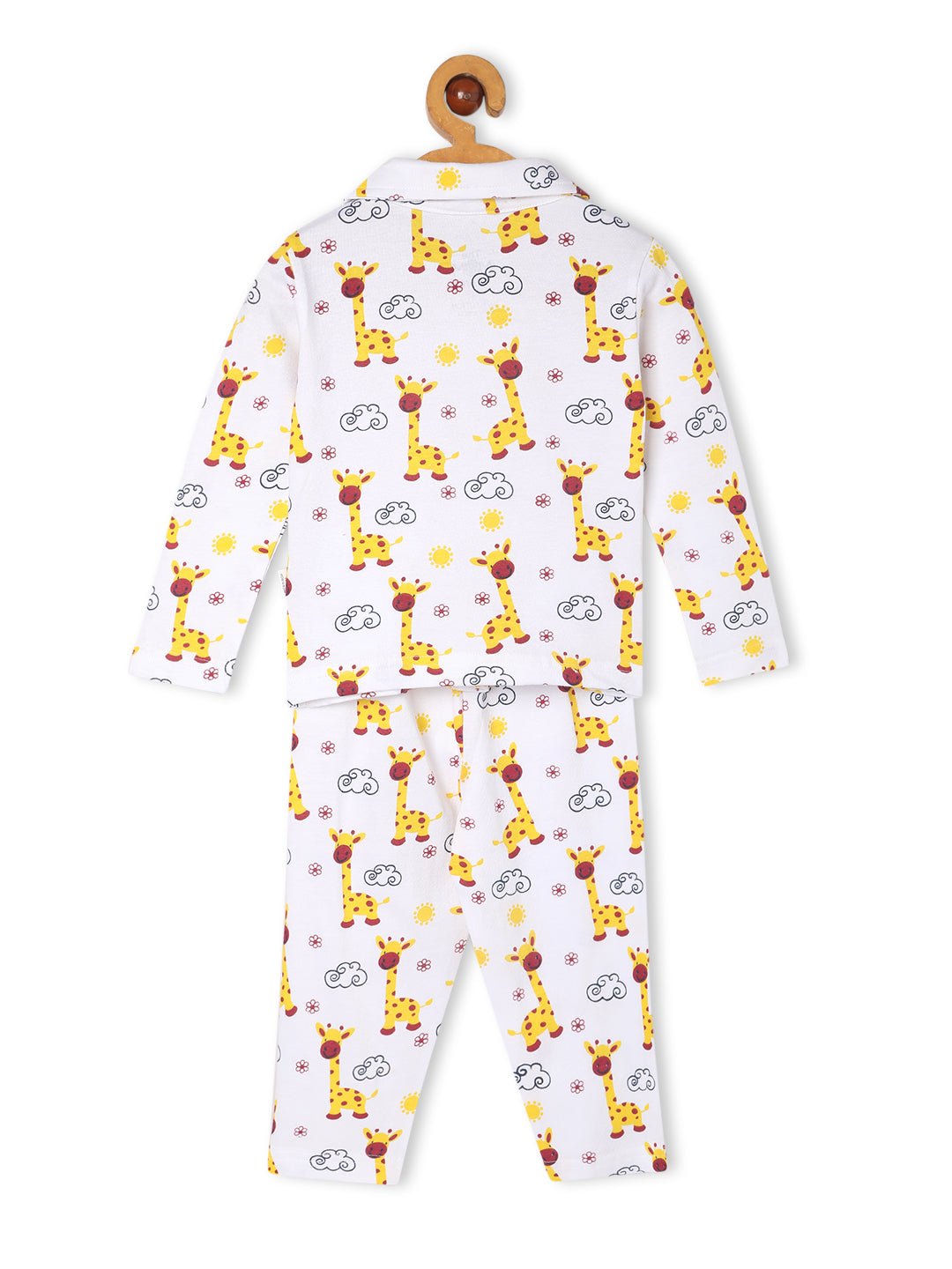 White Tall As A Giraffe Pajama Set For Kids