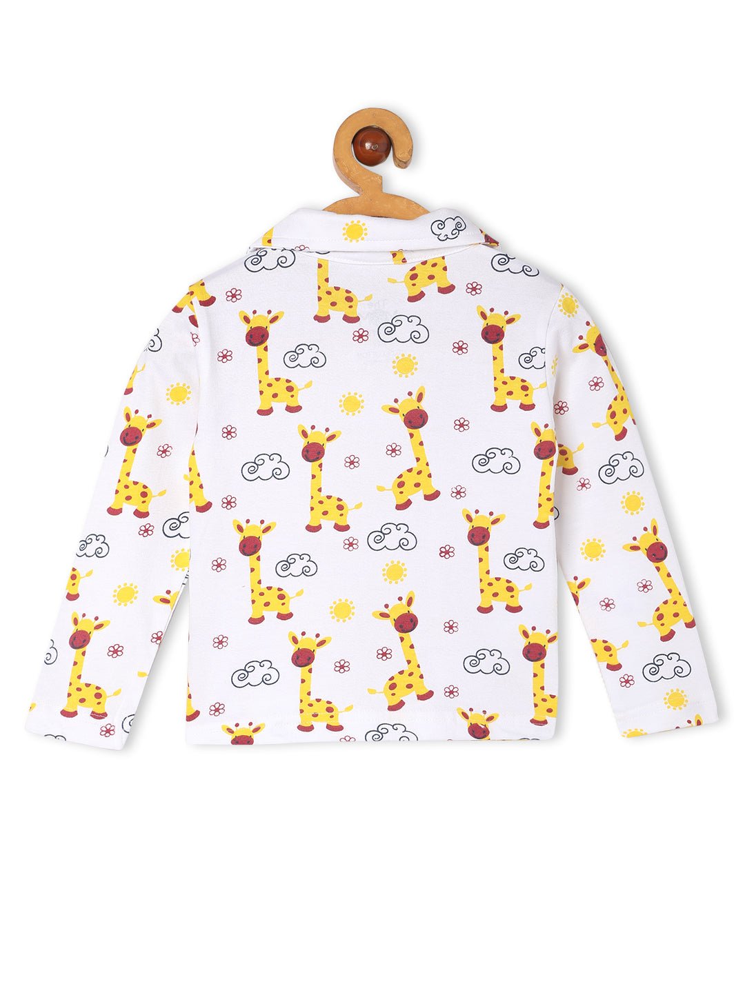 White Tall As A Giraffe Pajama Set For Kids
