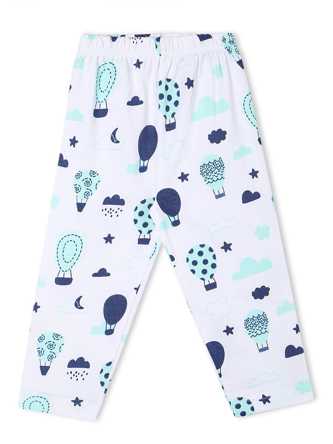 White Up In The Air Travel Pajama Set For Kids