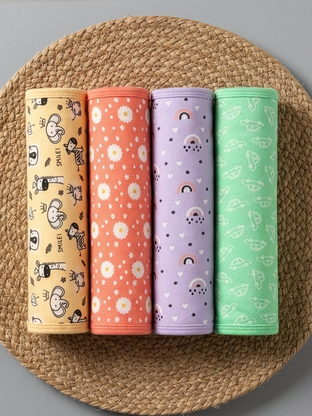 Combo Of 4 Kids Cotton Baby Burp Cloth Set