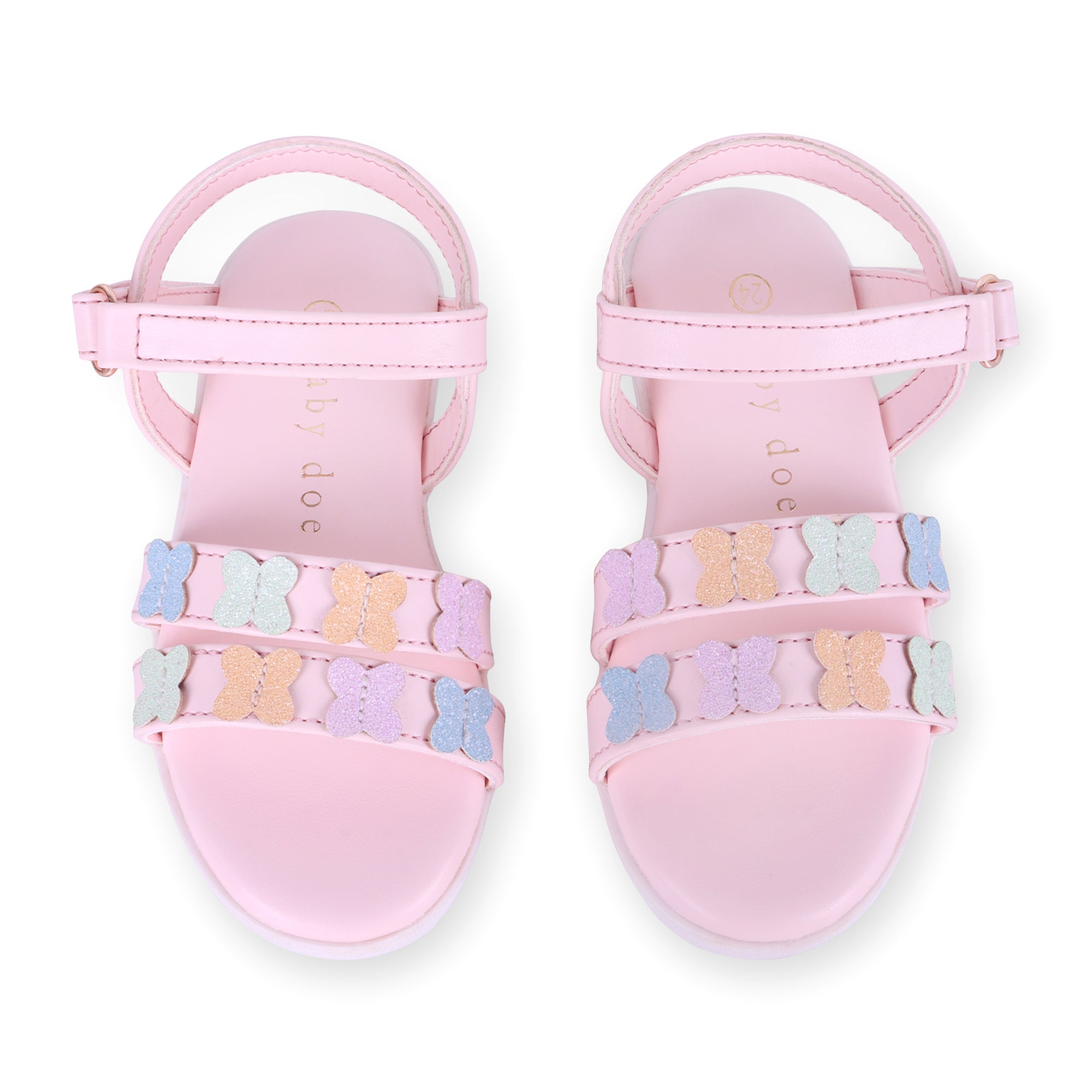 Baby Doe Pink Giselle Butterfly Sandals