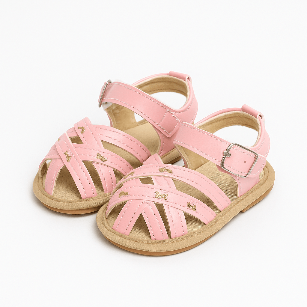 Baby Doe Pink Roses Prewalker Sandals