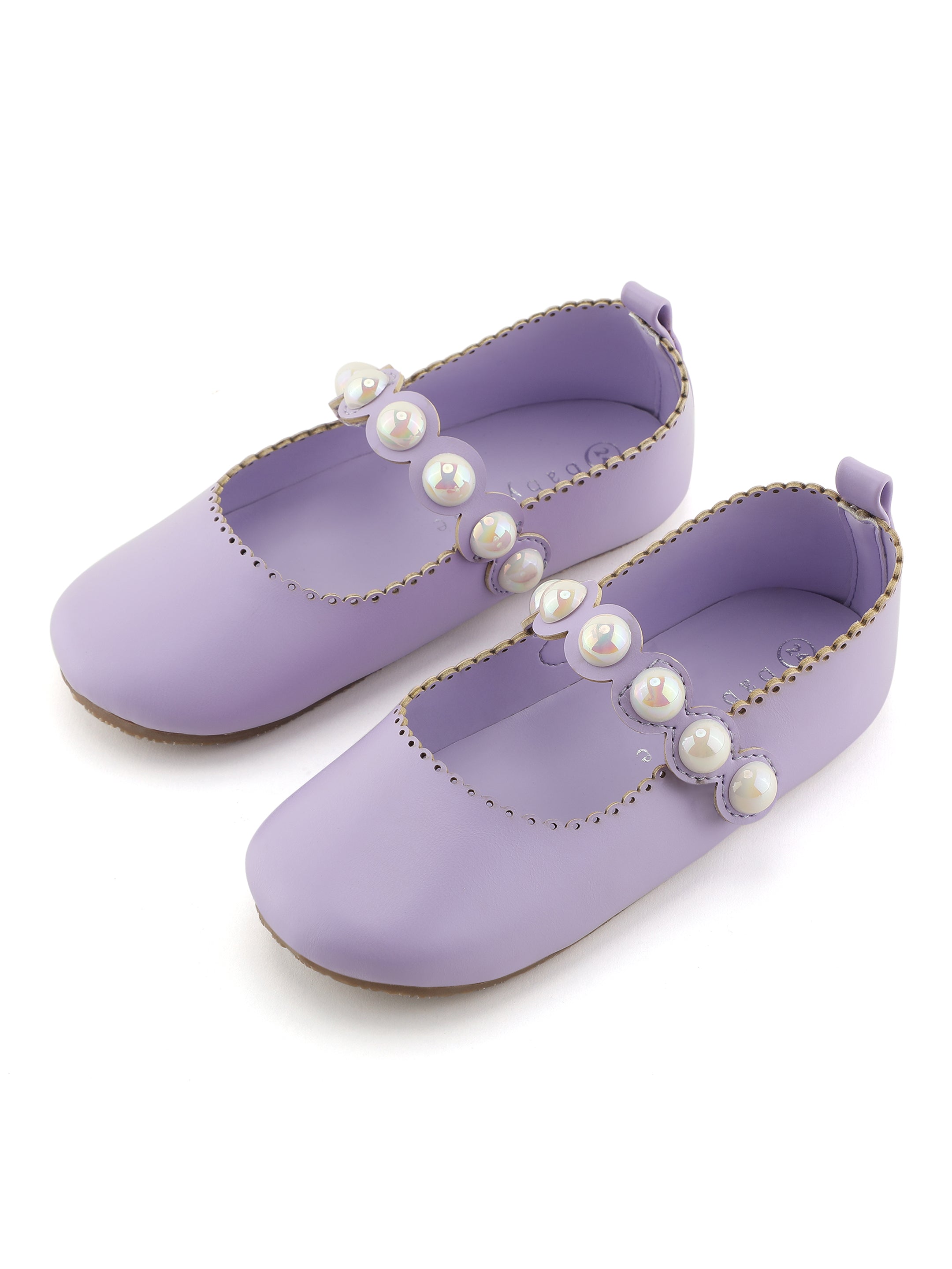 Baby Doe Lavender Cinderella Pearl Ballerinas For Toddler Girls