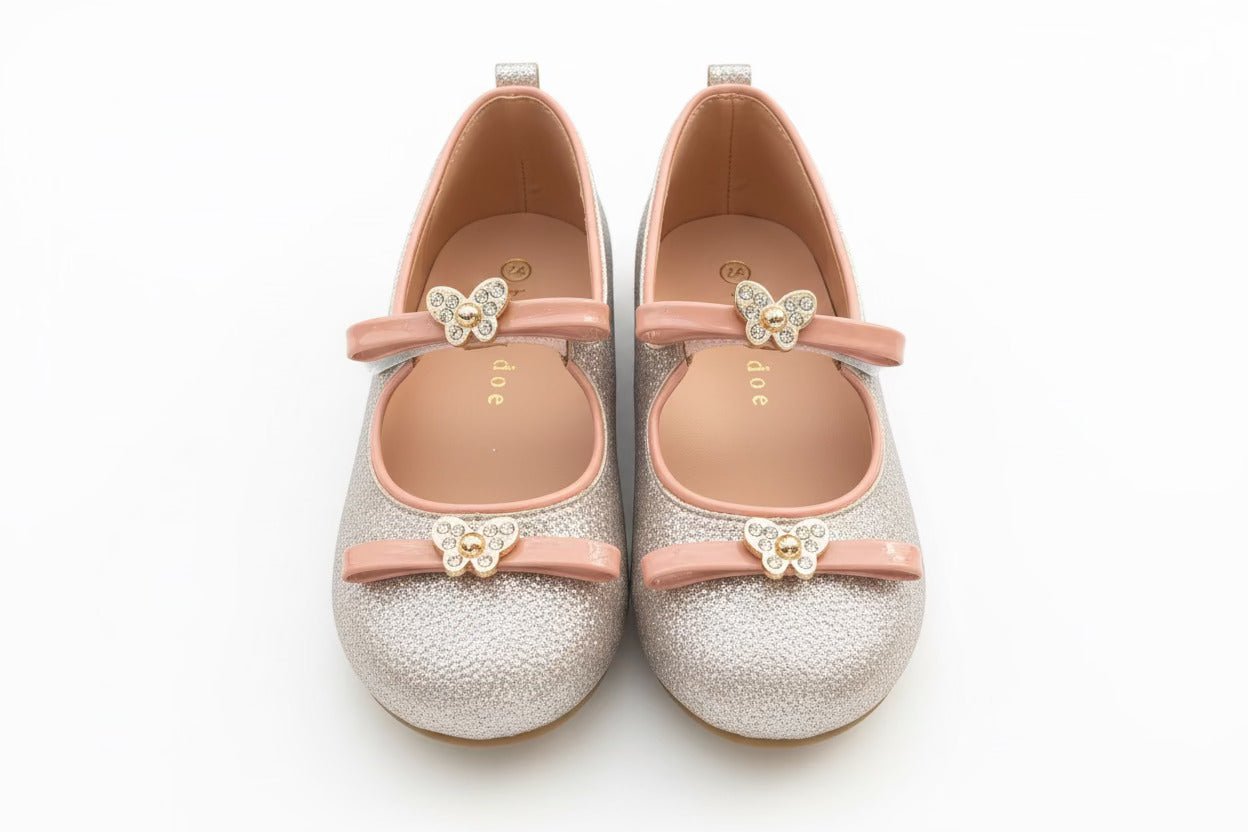 Baby Doe Rosegold Rosewalk Ballerina Party Shoes For Toddler Girls