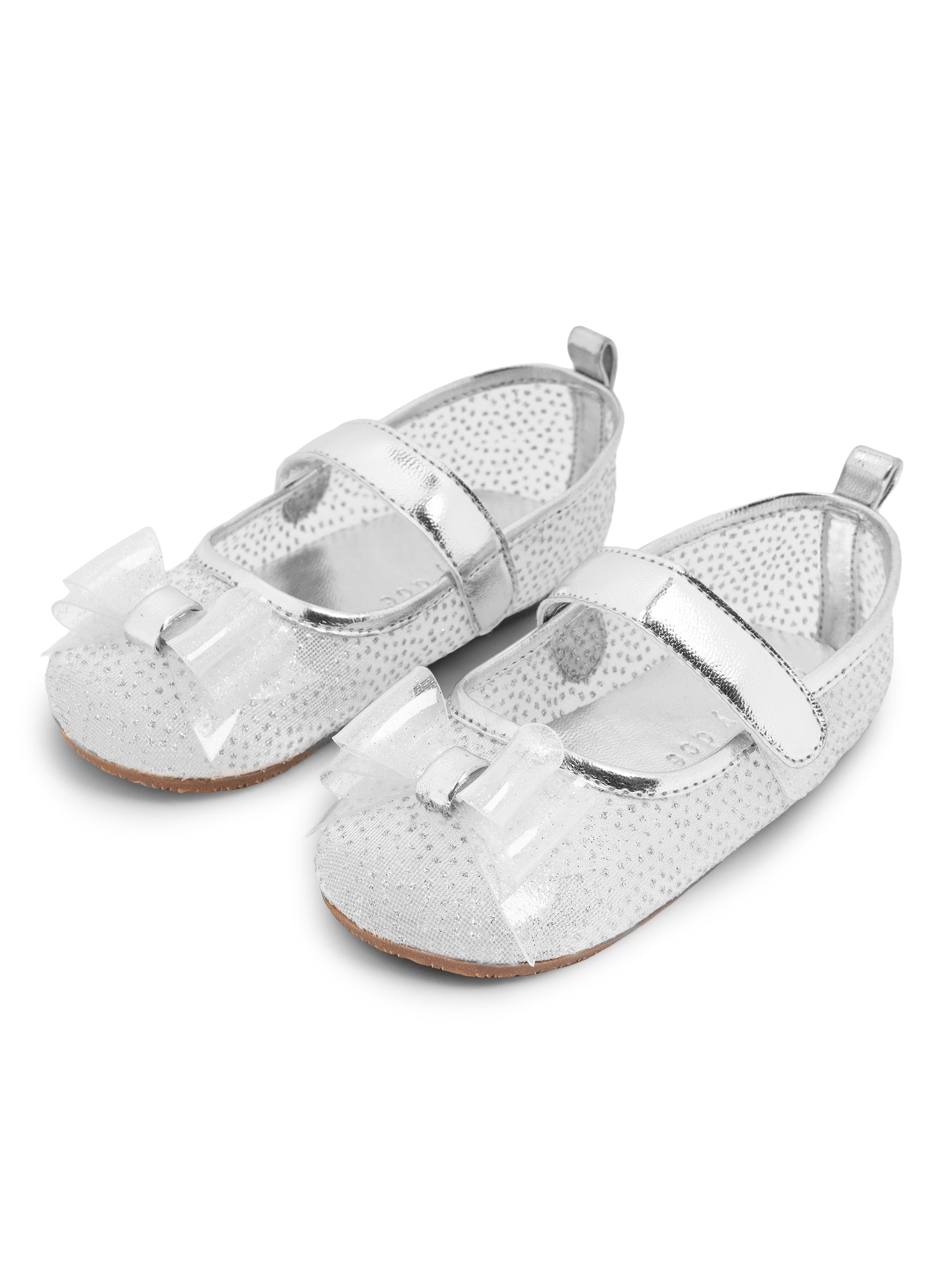 Baby Doe Stardust Silver Ballerina Party Shoes For Toddler Girls