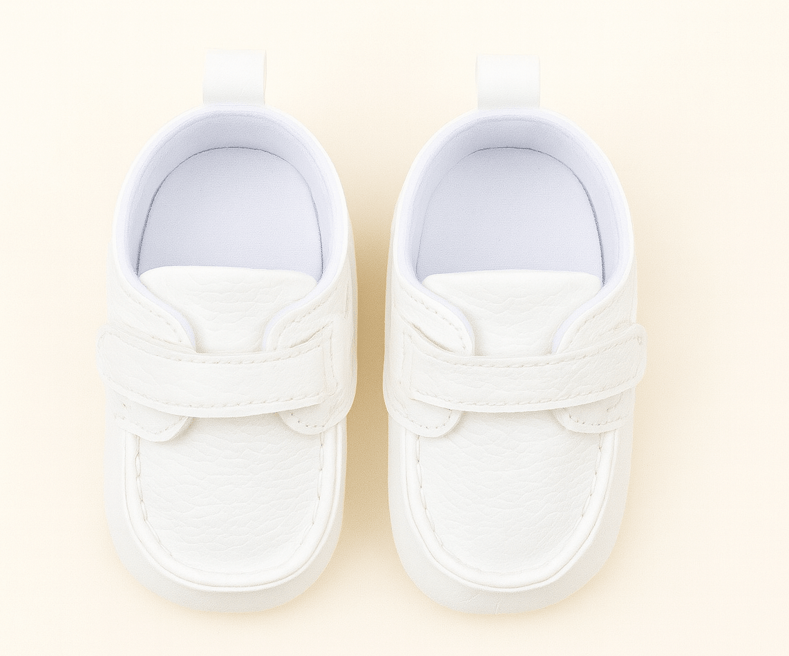 Baby Doe White Velcro Loafers Prewalker For Infants