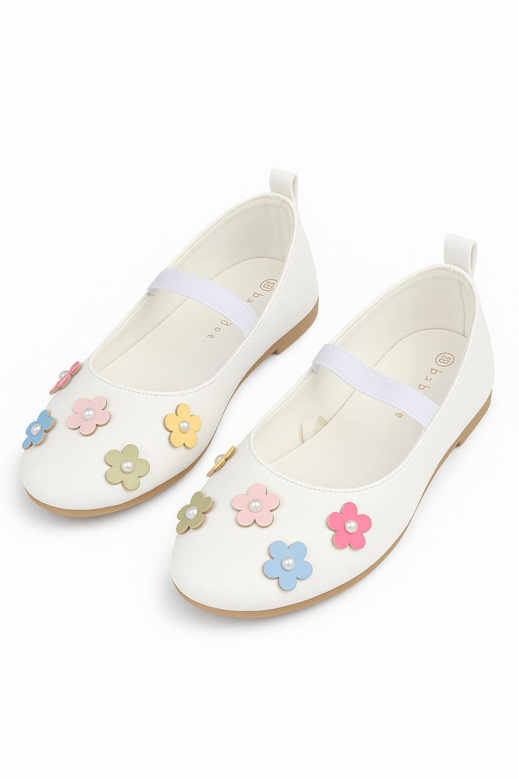 Baby Doe White Daisy Ballerina Party Shoes For Toddler Girls