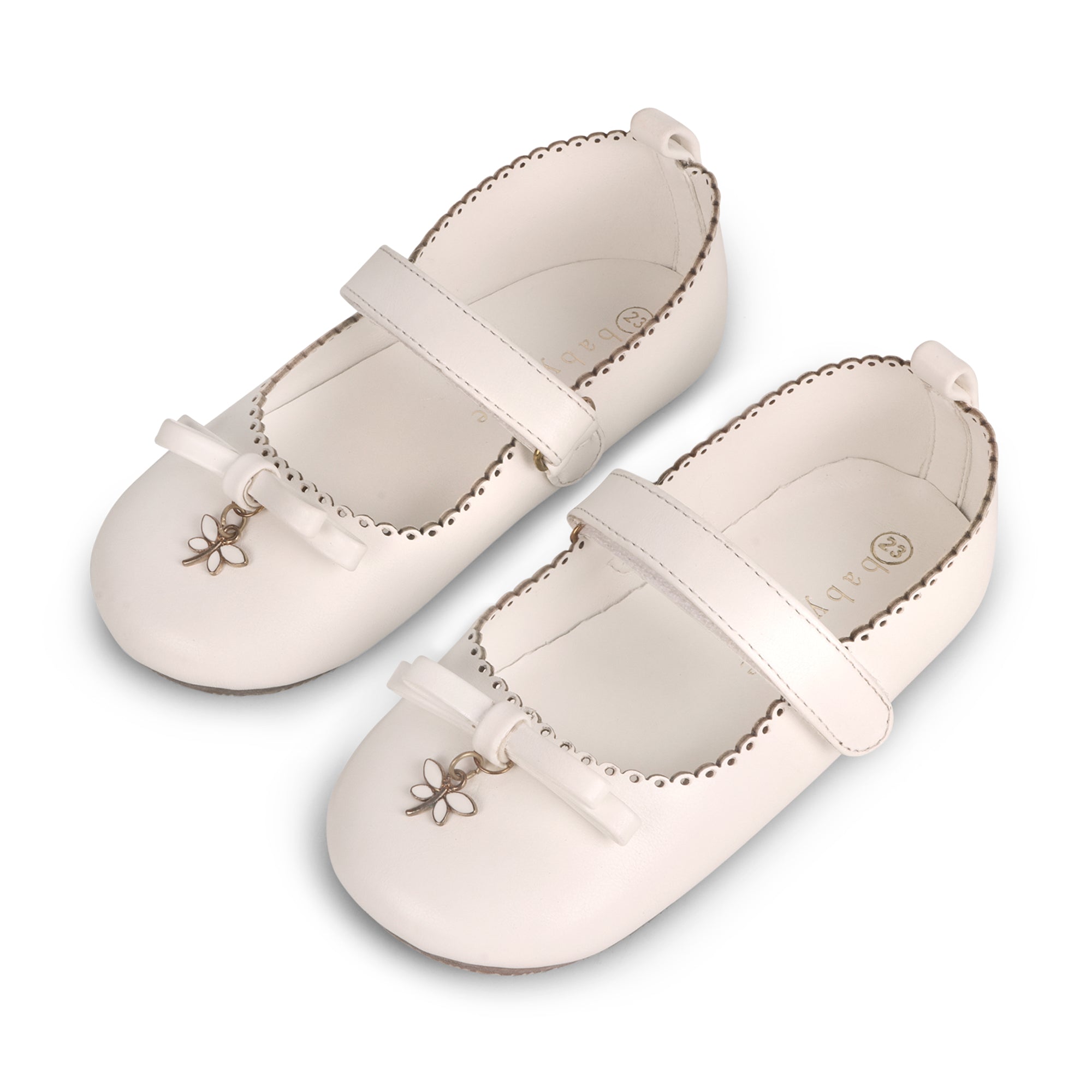 Baby Doe White Flutterfly Ballerina Party Shoes For Toddler Girls