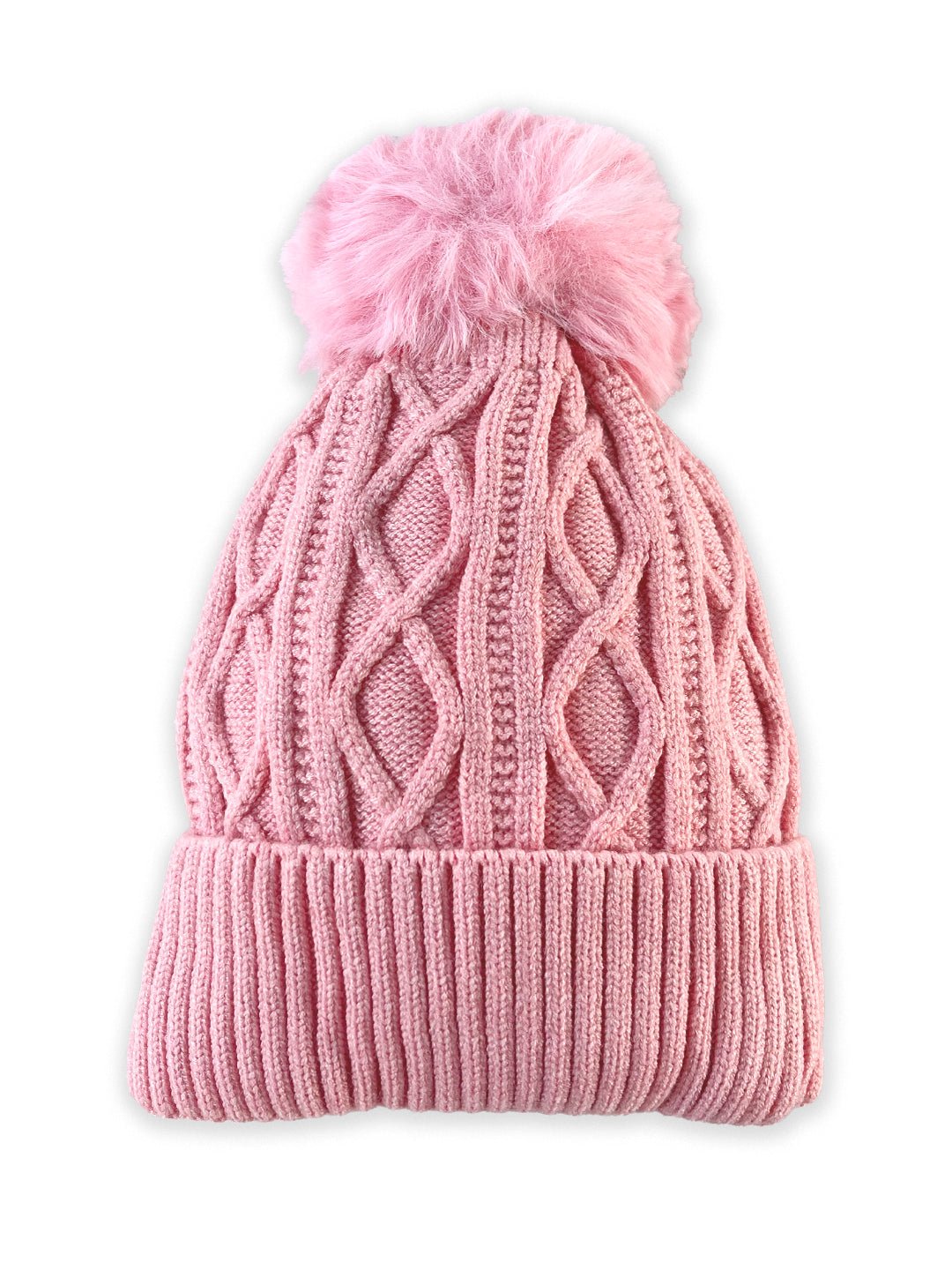 Mini Soul Grey Knitted Faux Fur Pom Pom Baby Cap