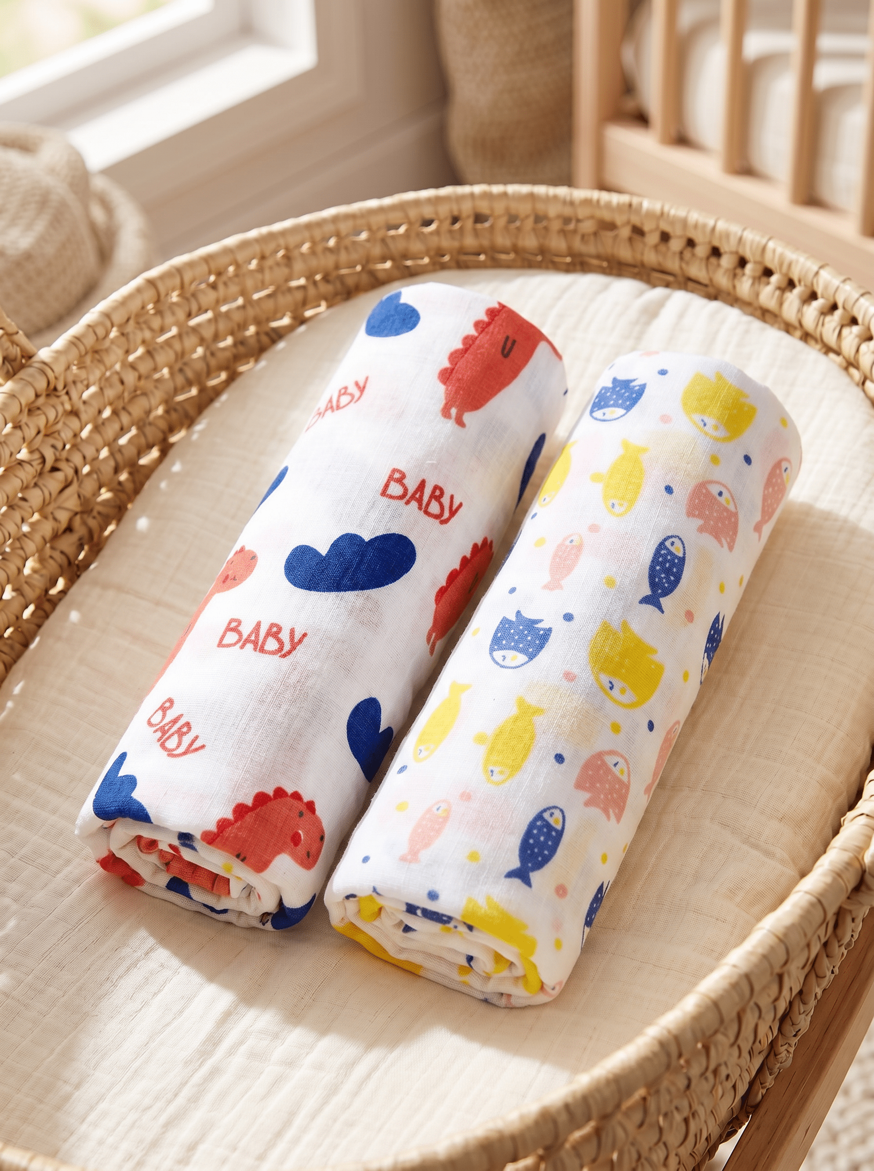 Finding Nemoo & Baby Dino 2 PC Cotton Muslin Swaddle Wrap