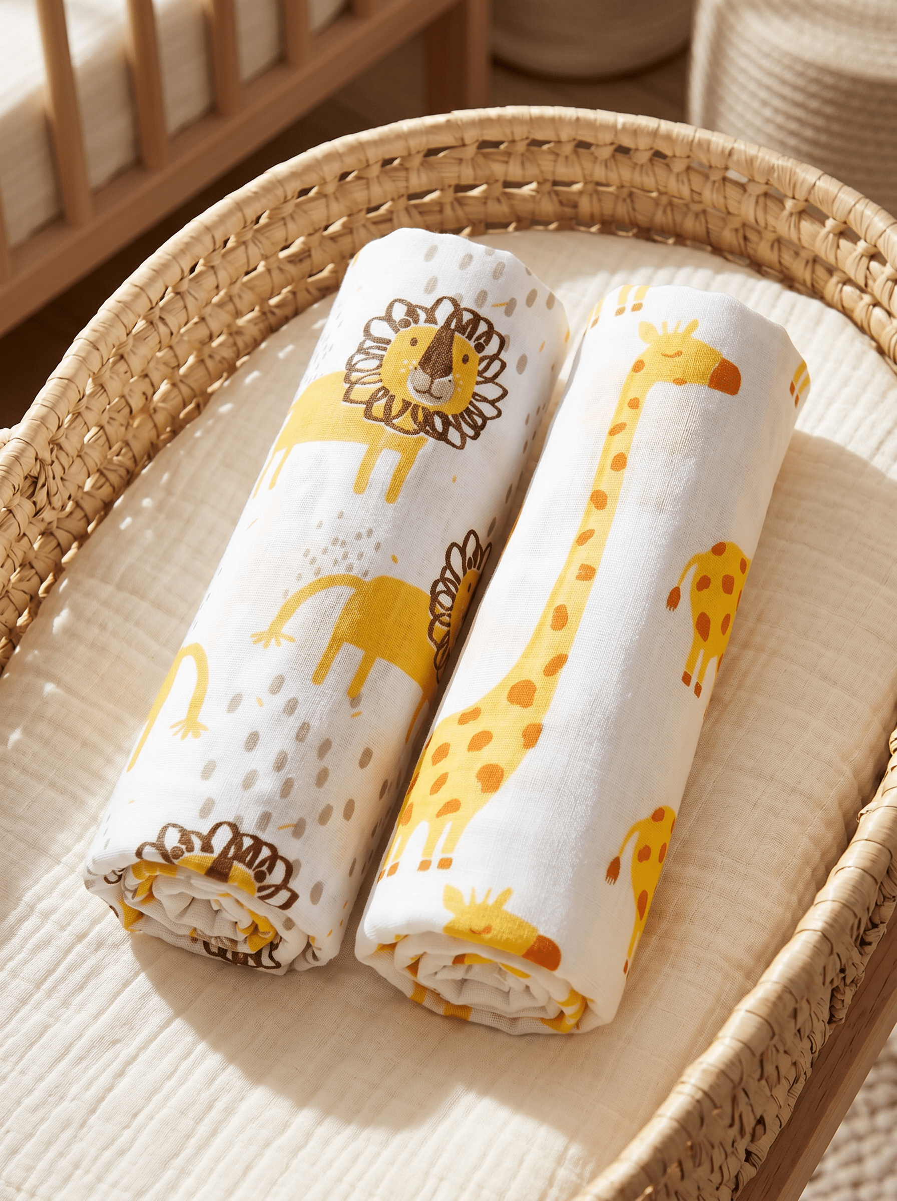 Jungle King & Tall Giraffe 2 PC Cotton Muslin Swaddle Wrap
