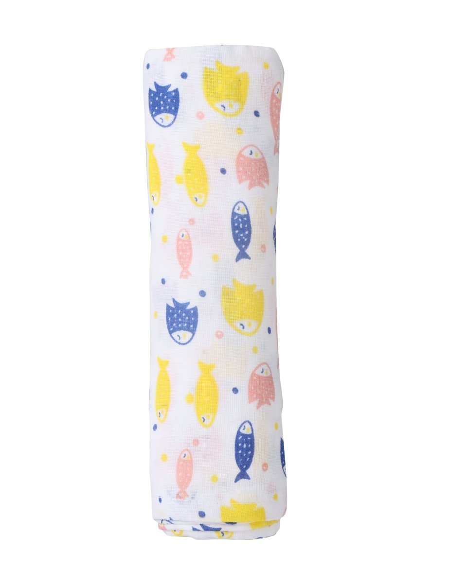 Finding Nemoo 1 PC Cotton Muslin Swaddle Wrap With Fish Print