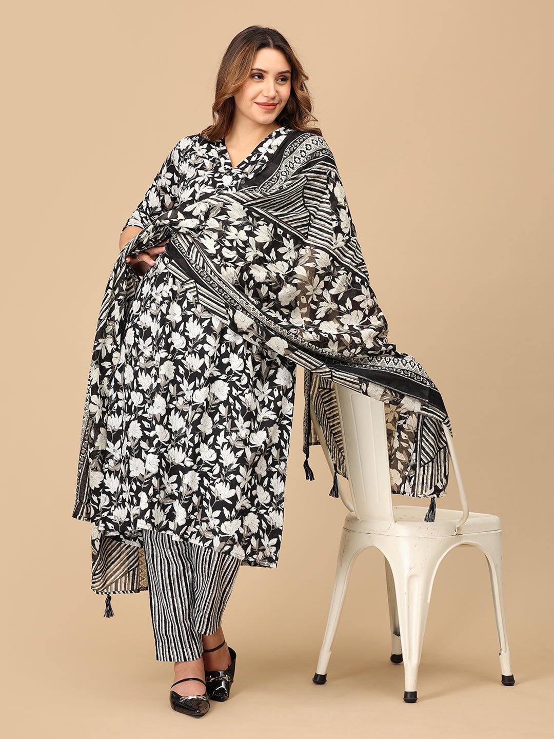 Bagh-E-Black Maternity and Nursing Kurta Set Multi