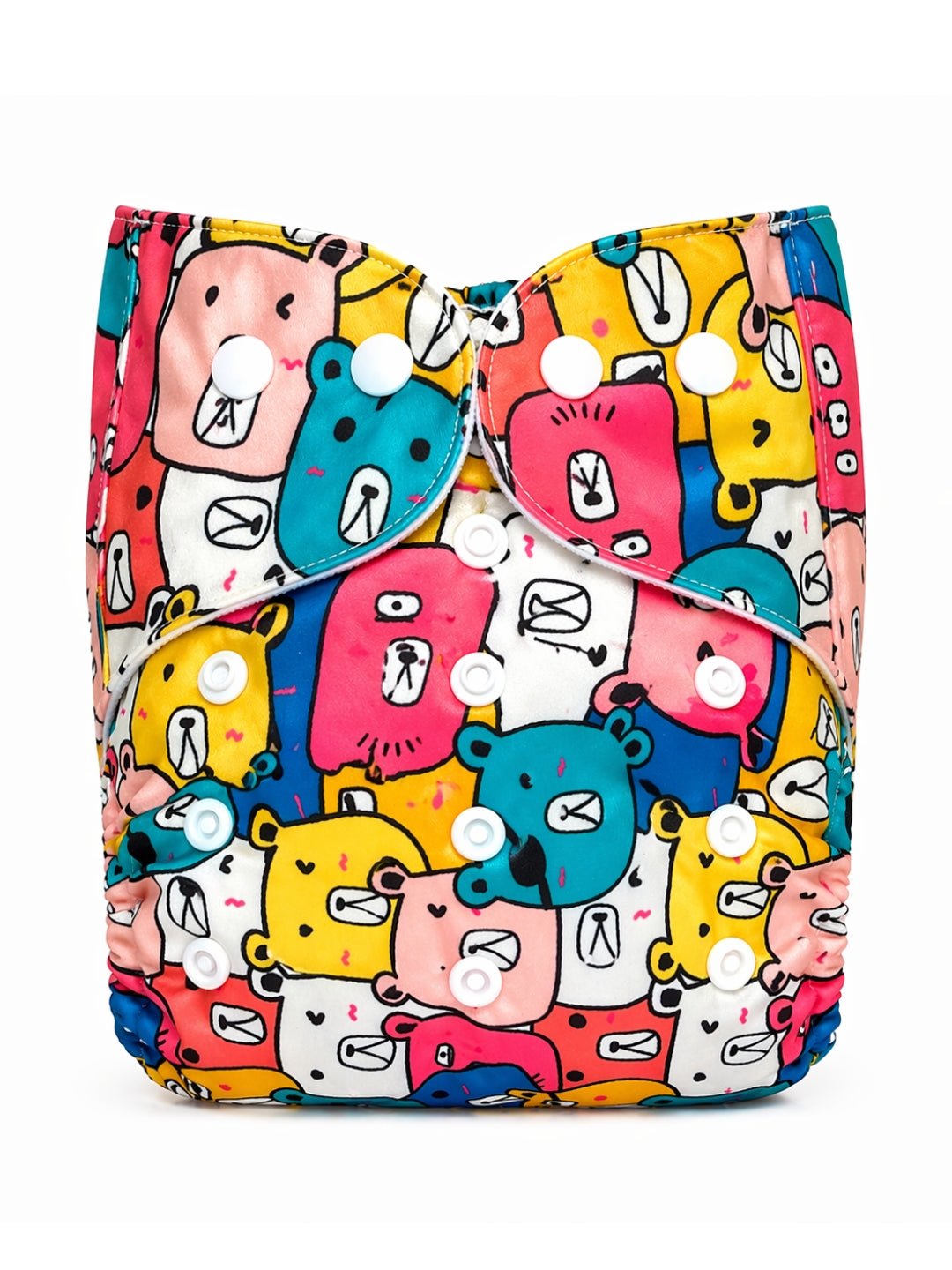 Bear Buddies Print Waterproof Reusable Pocket Diaper For Babies