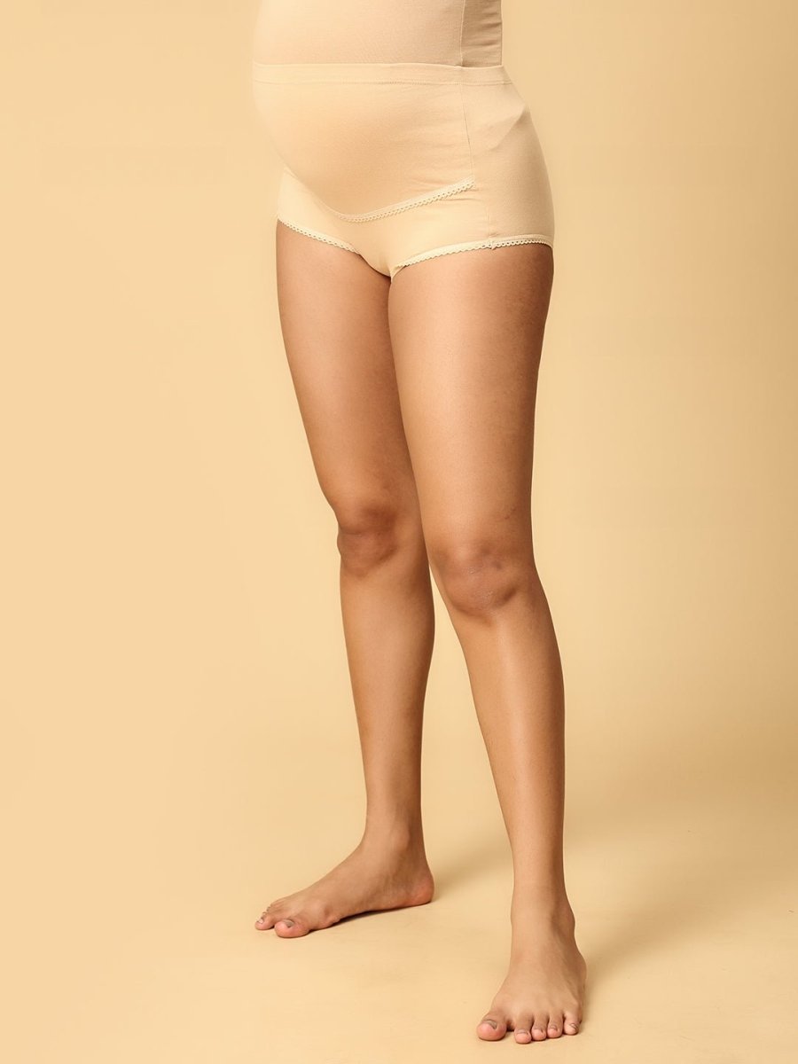 Beige Mama Over Belly Support Panties Beige