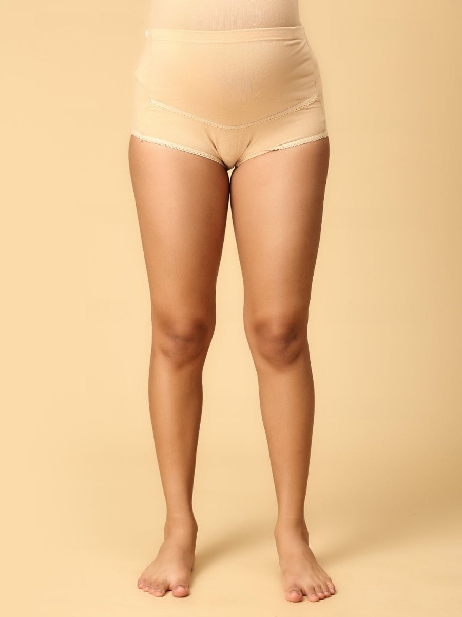 Beige Mama Over Belly Support Panties Beige