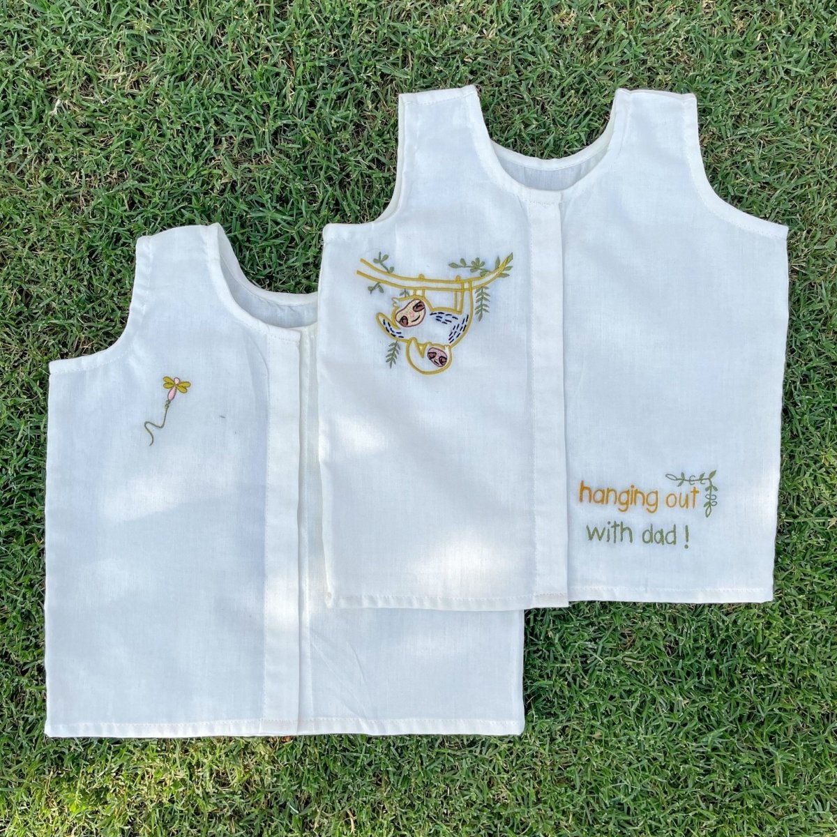 Bhaakur Daddy Cool Cotton Infant Jhabla Vests Combo 2-Pack