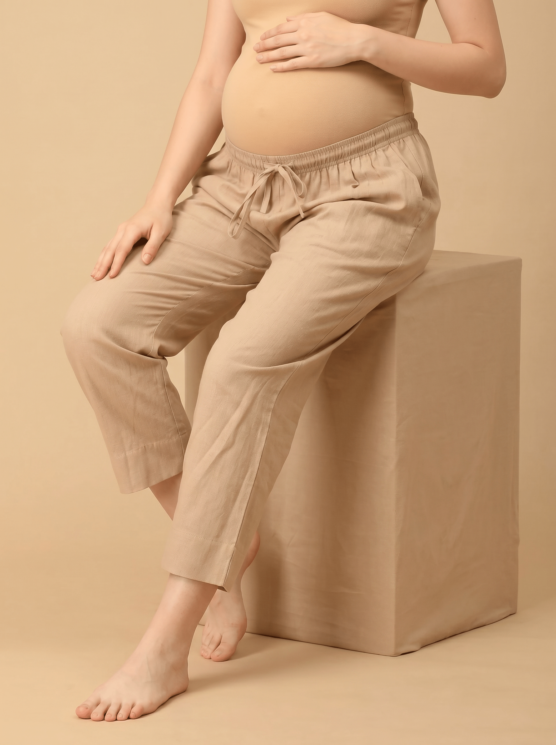 Biscotti Maternity Lounge Pants with Drawstring Sand