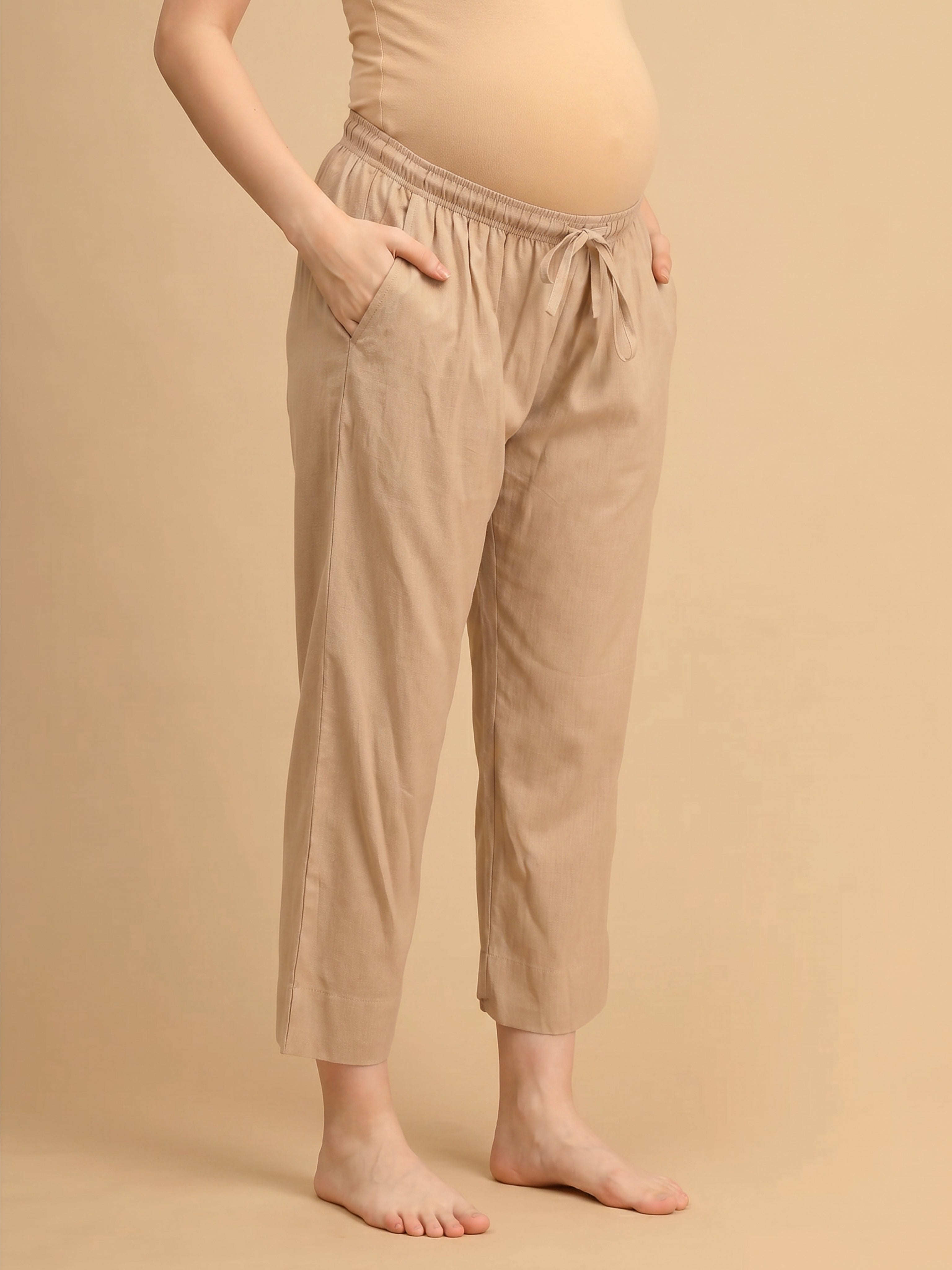 Biscotti Maternity Lounge Pants with Drawstring Sand
