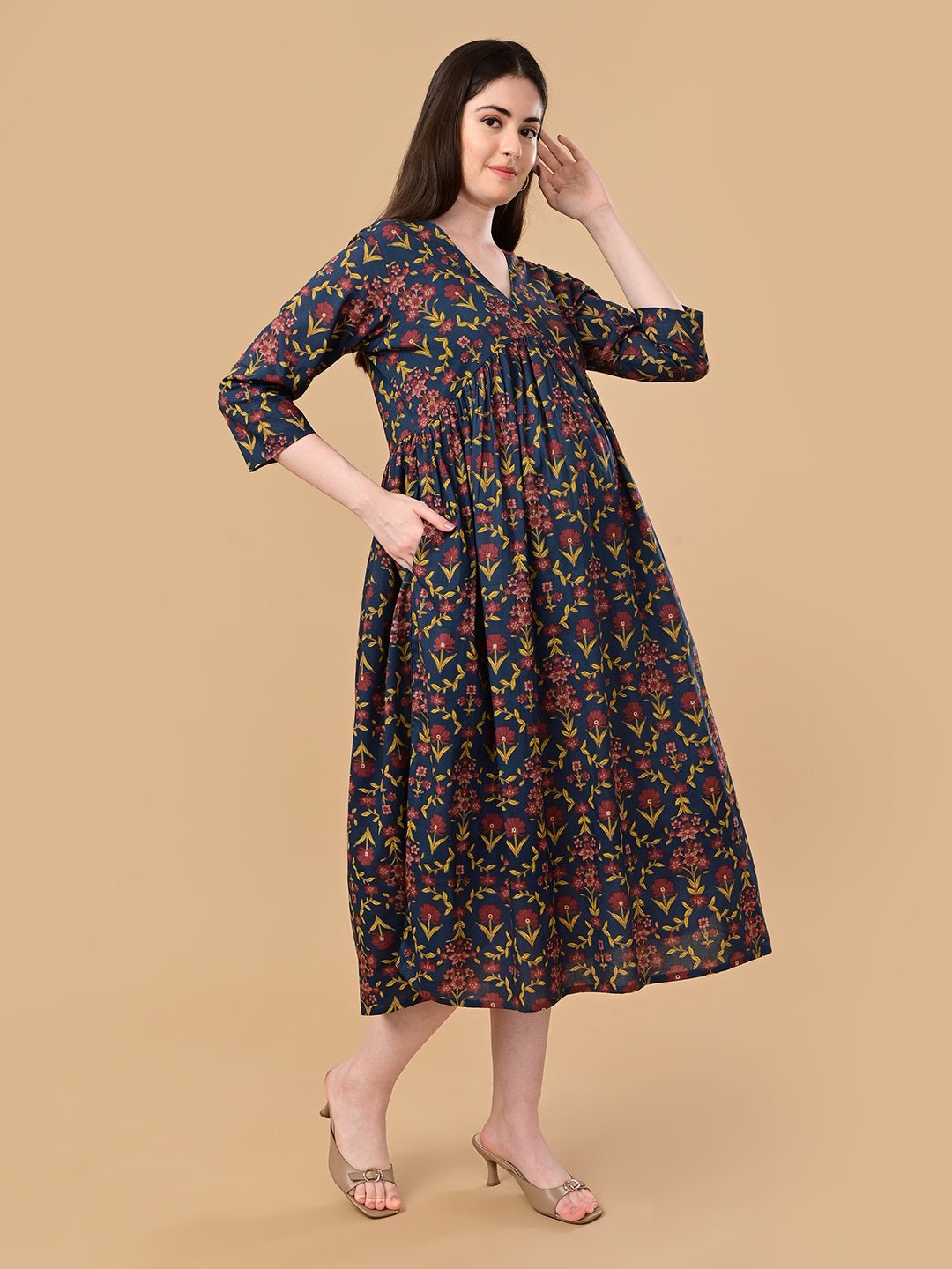 Bloom & Go Maternity and Nursing Dress Teal