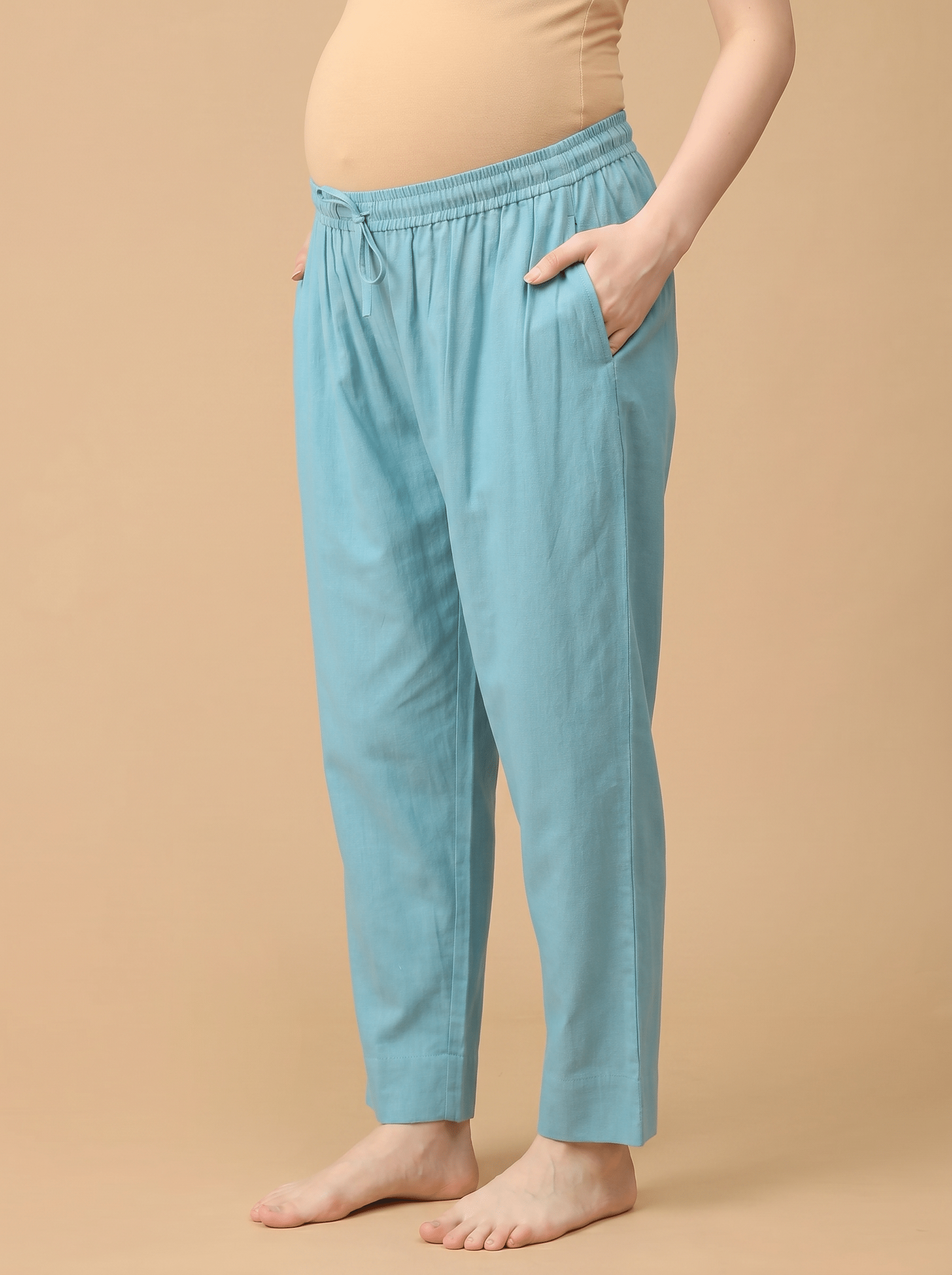 Blue-sy Vibes Maternity Lounge Pants with Drawstring Blue