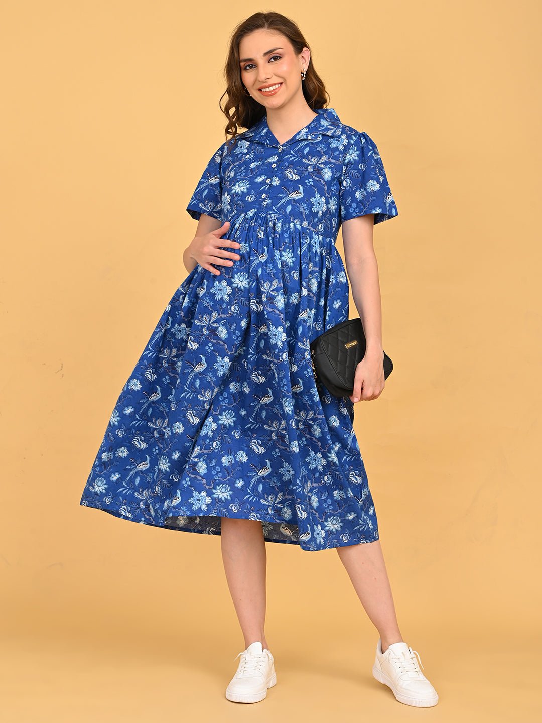 Bluebell Beauty Maternity and Nursing Dress Blue