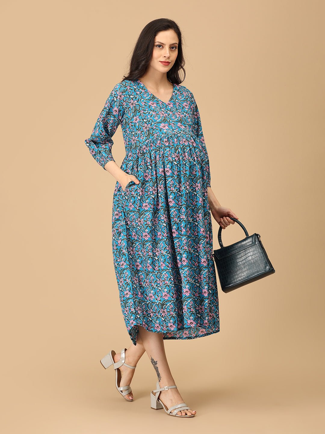 Blueming Marvel Maternity and Nursing Dress Pink
