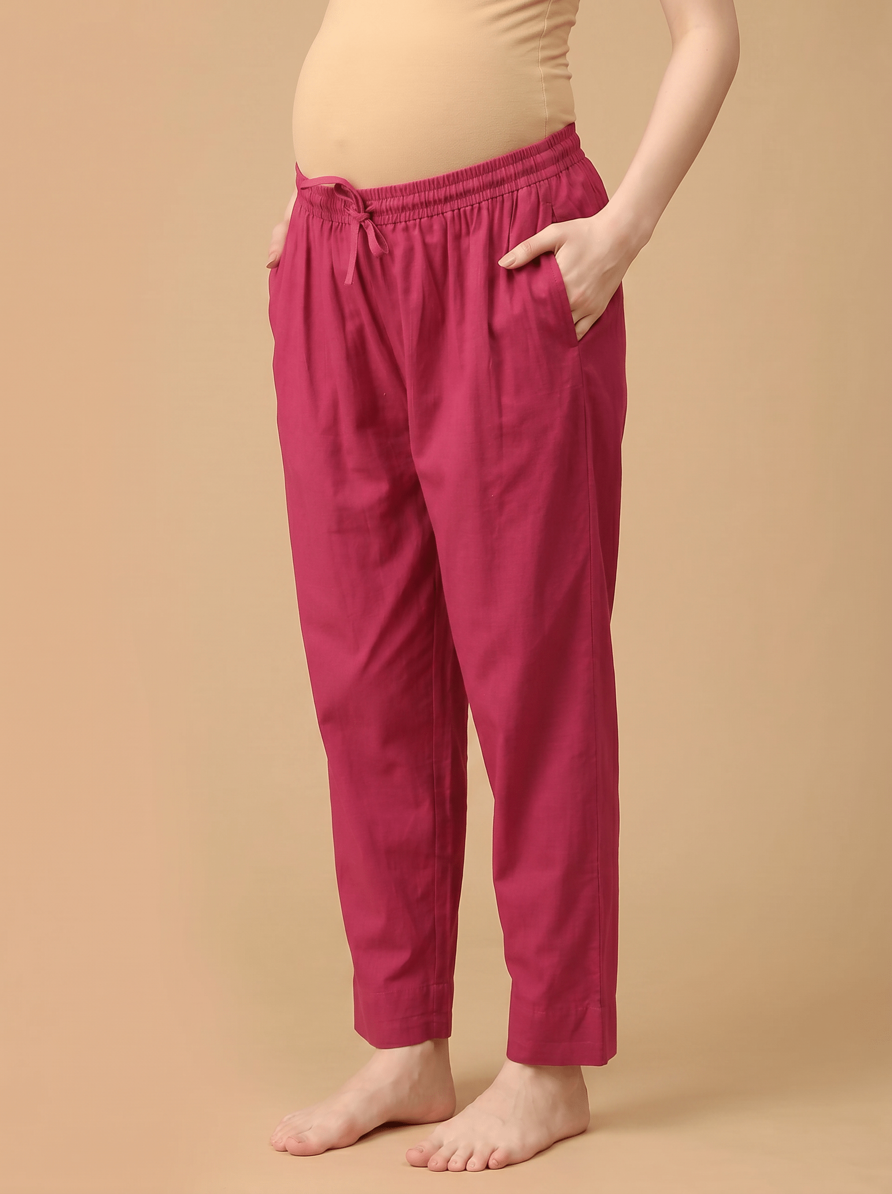 Blushin' Loungin Maternity Lounge Pants with Drawstring Magenta