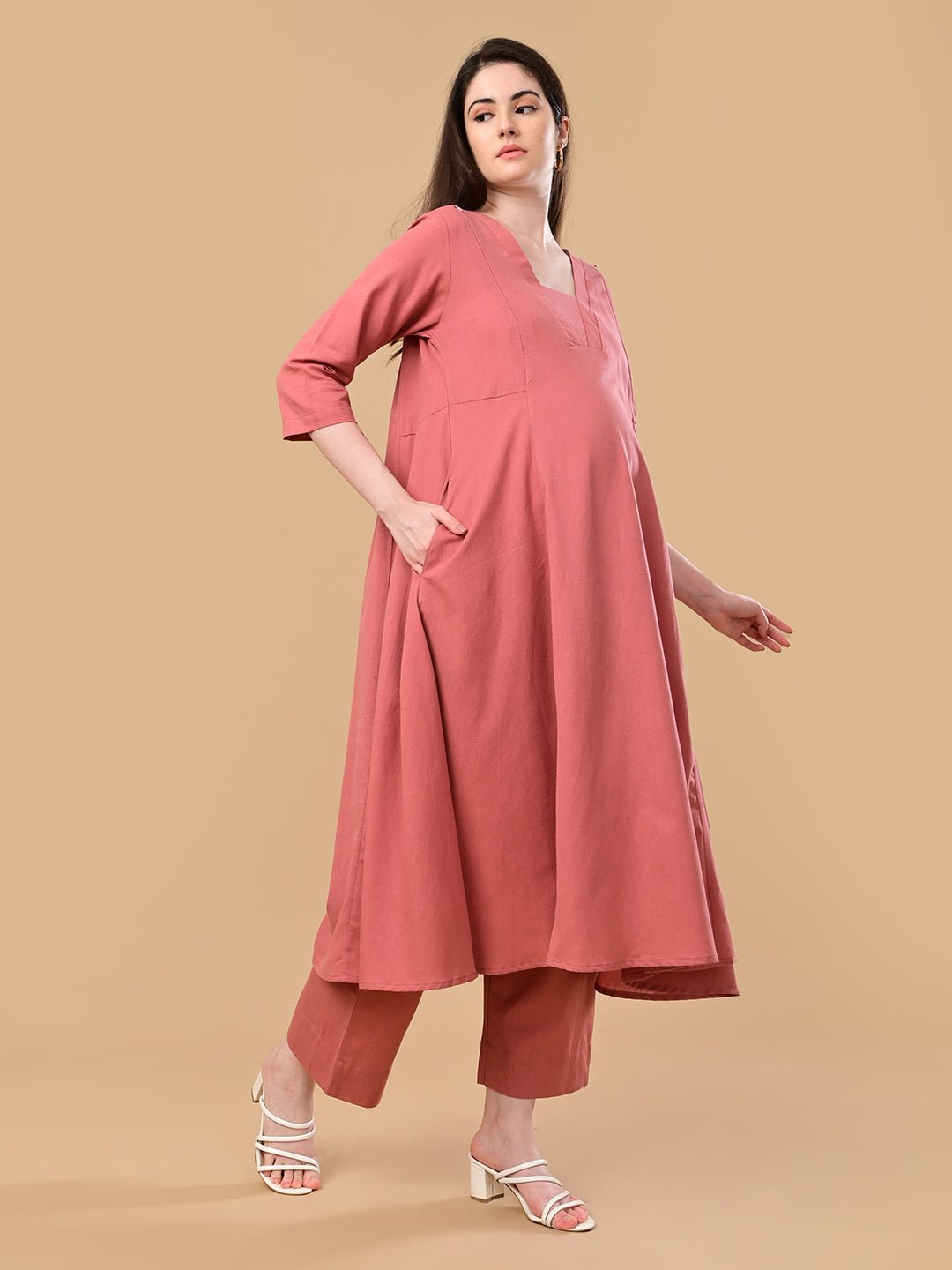 Boardroom Blush Maternity and Nursing Co Ord Set Dusty Pink