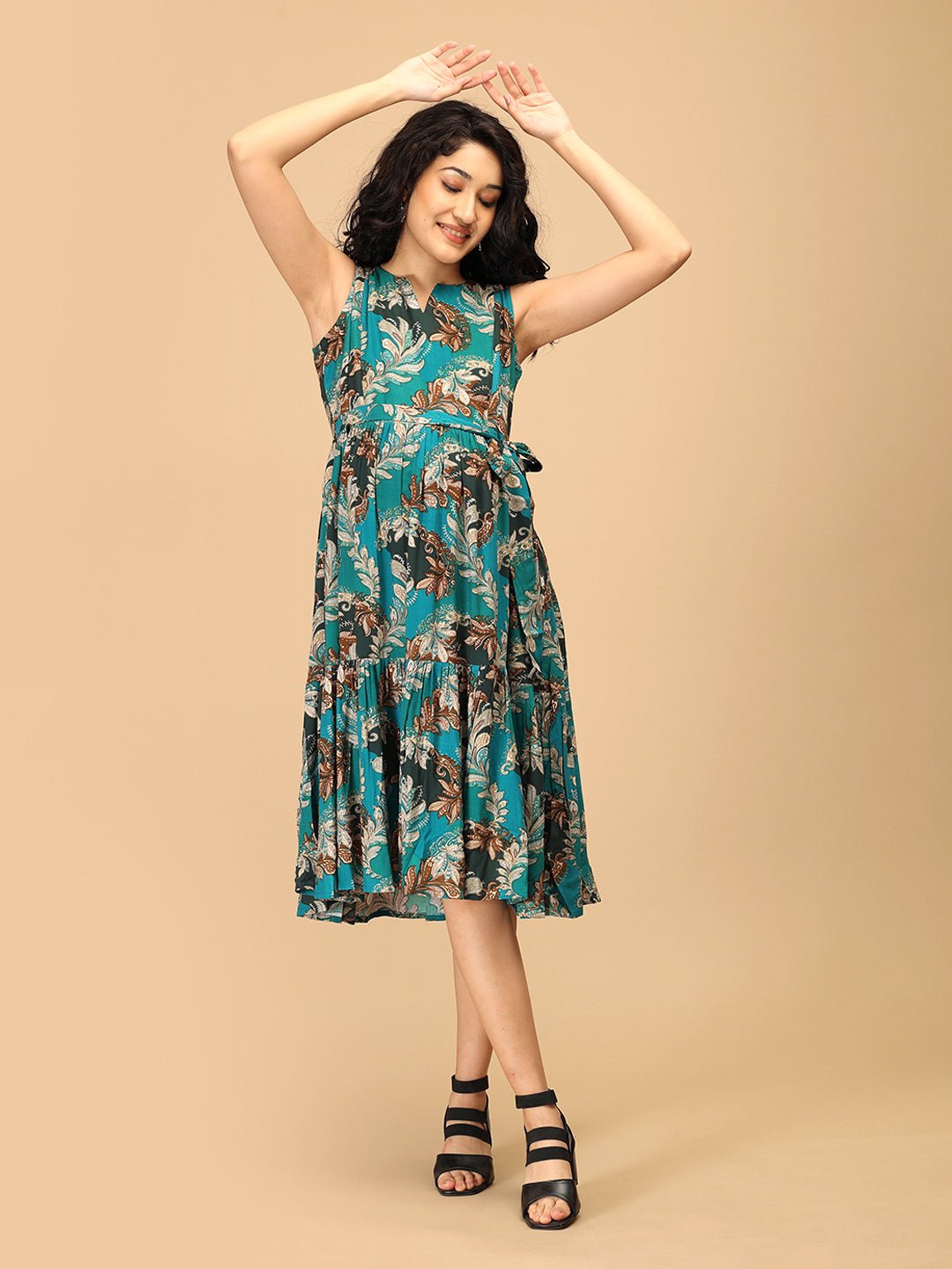 Botanic Breeze Maternity and Nursing Dress Multi