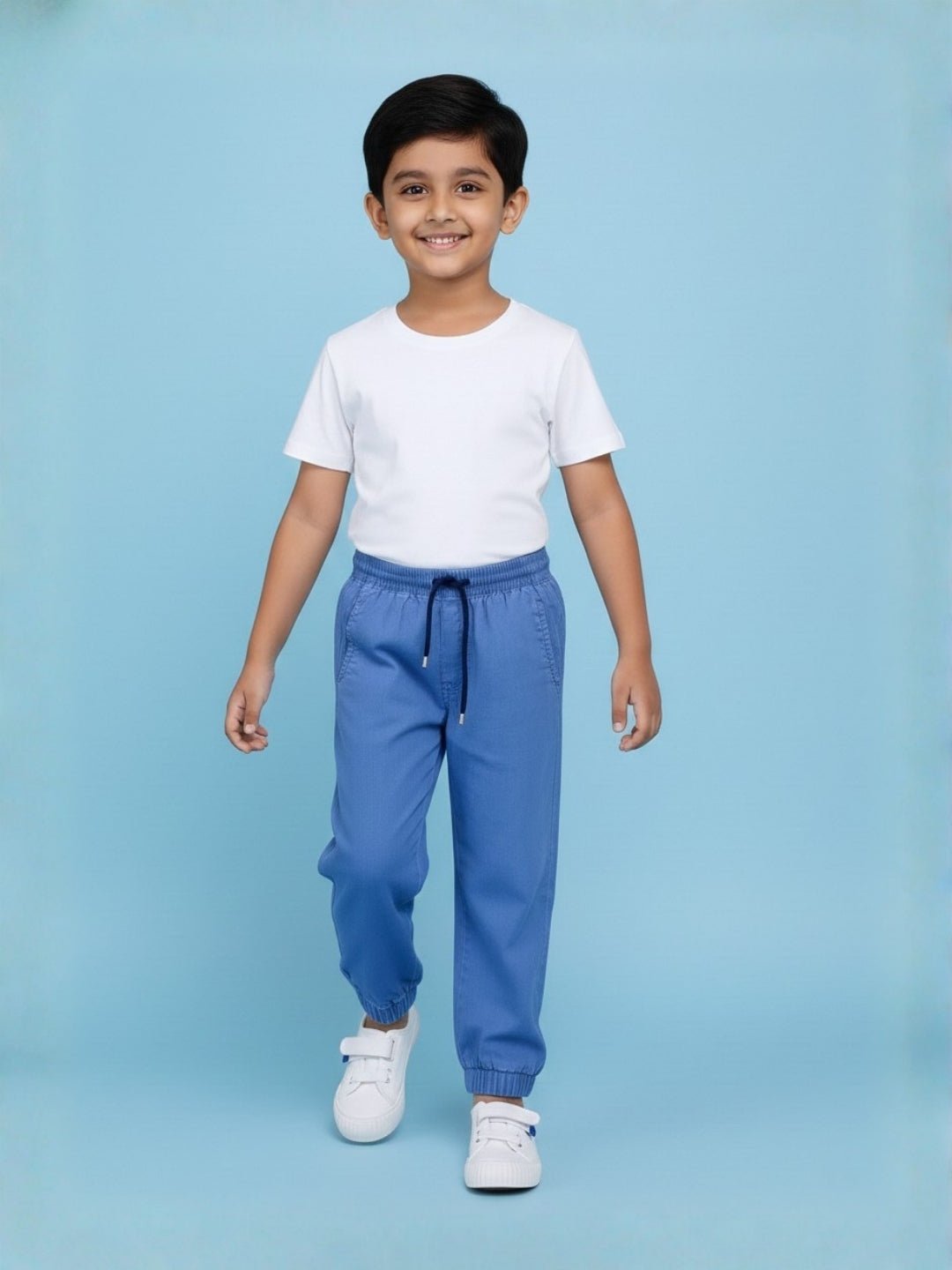 Boys Denim Jogger Elasticated Waistband With Drawstrings For Kids