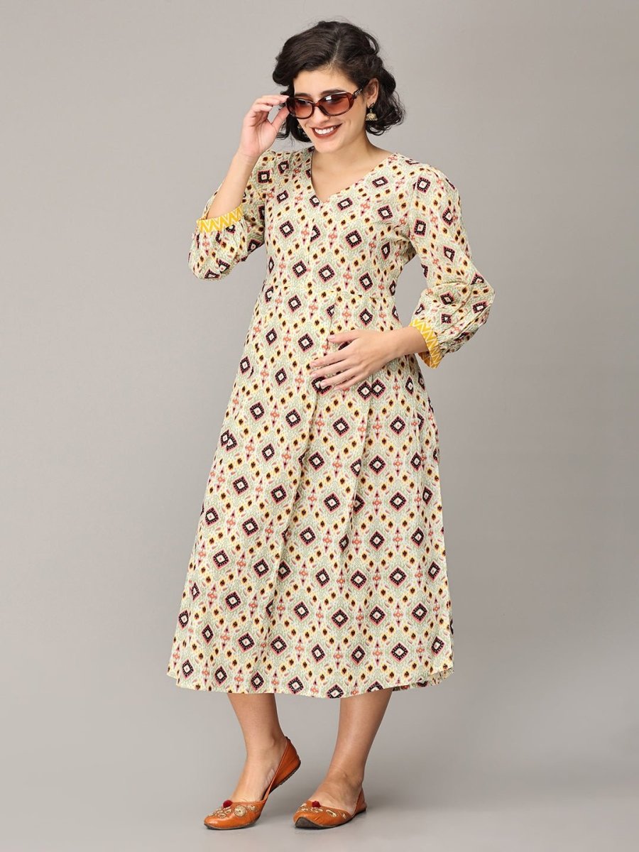 Brightest Moment Maternity and Nursing Kurti Dress Multi