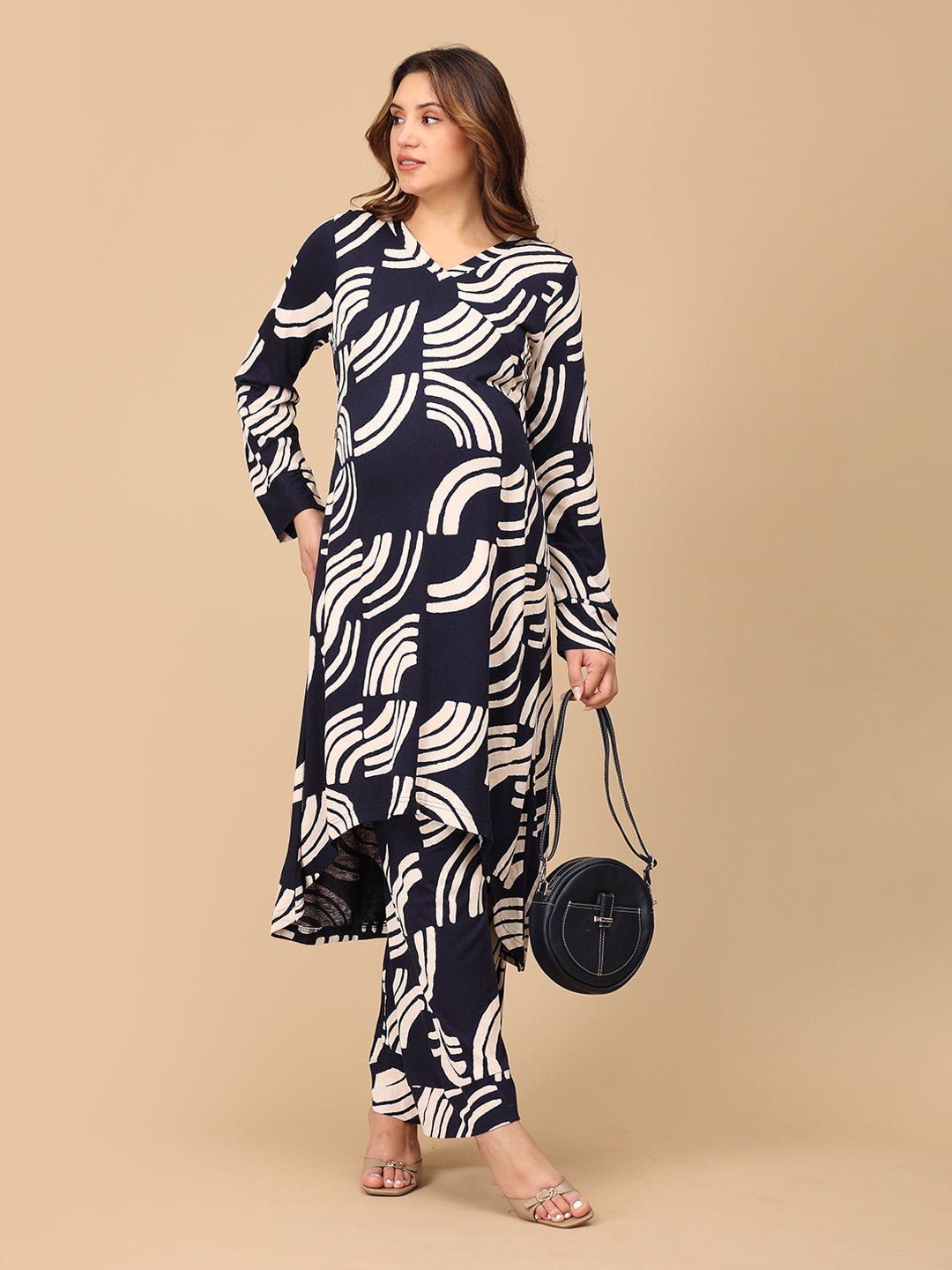 Brush Me Off Maternity and Nursing Co Ord Set Navy Blue