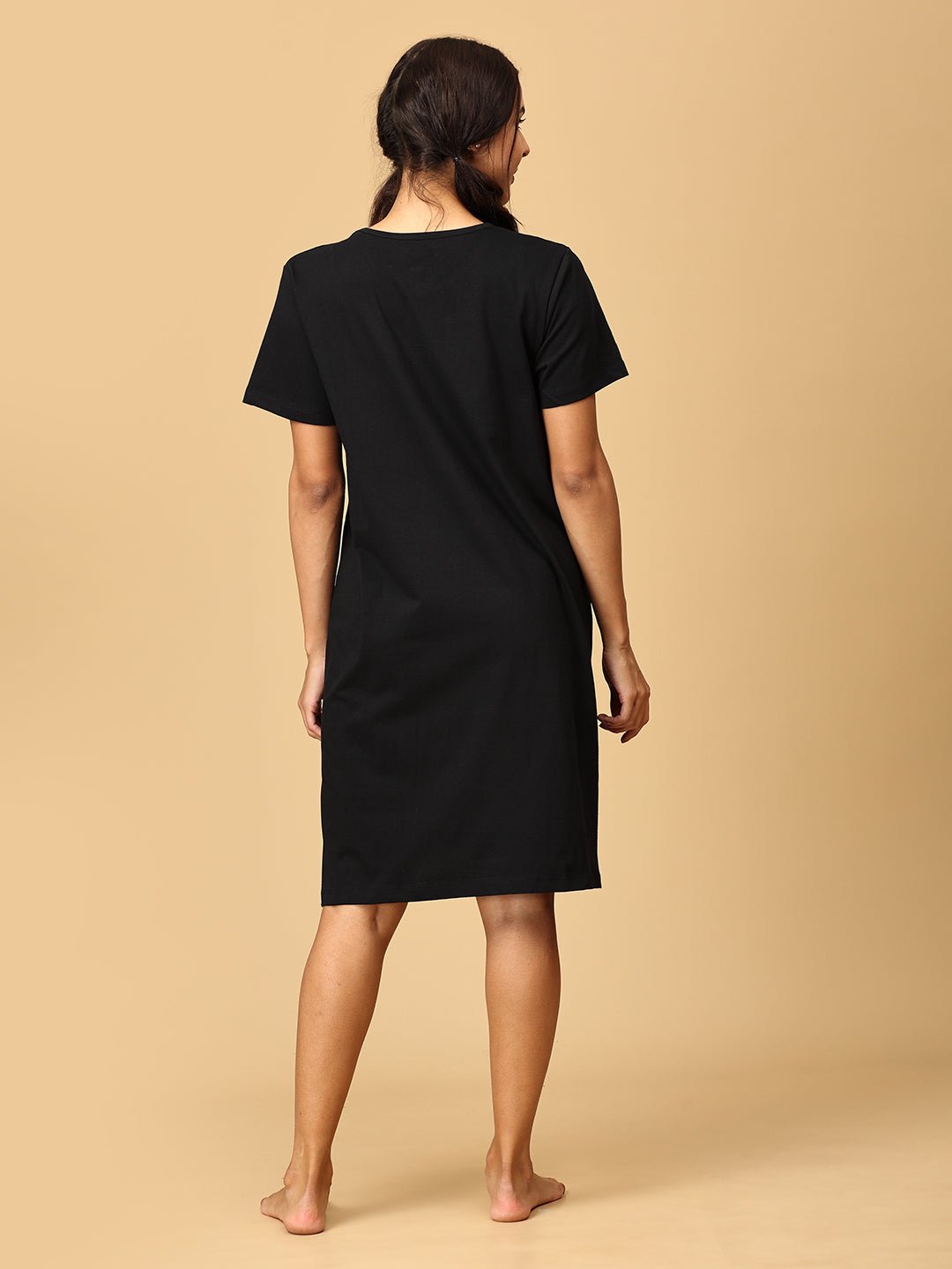 Bun In The Oven Maternity T-Shirt Dress Black