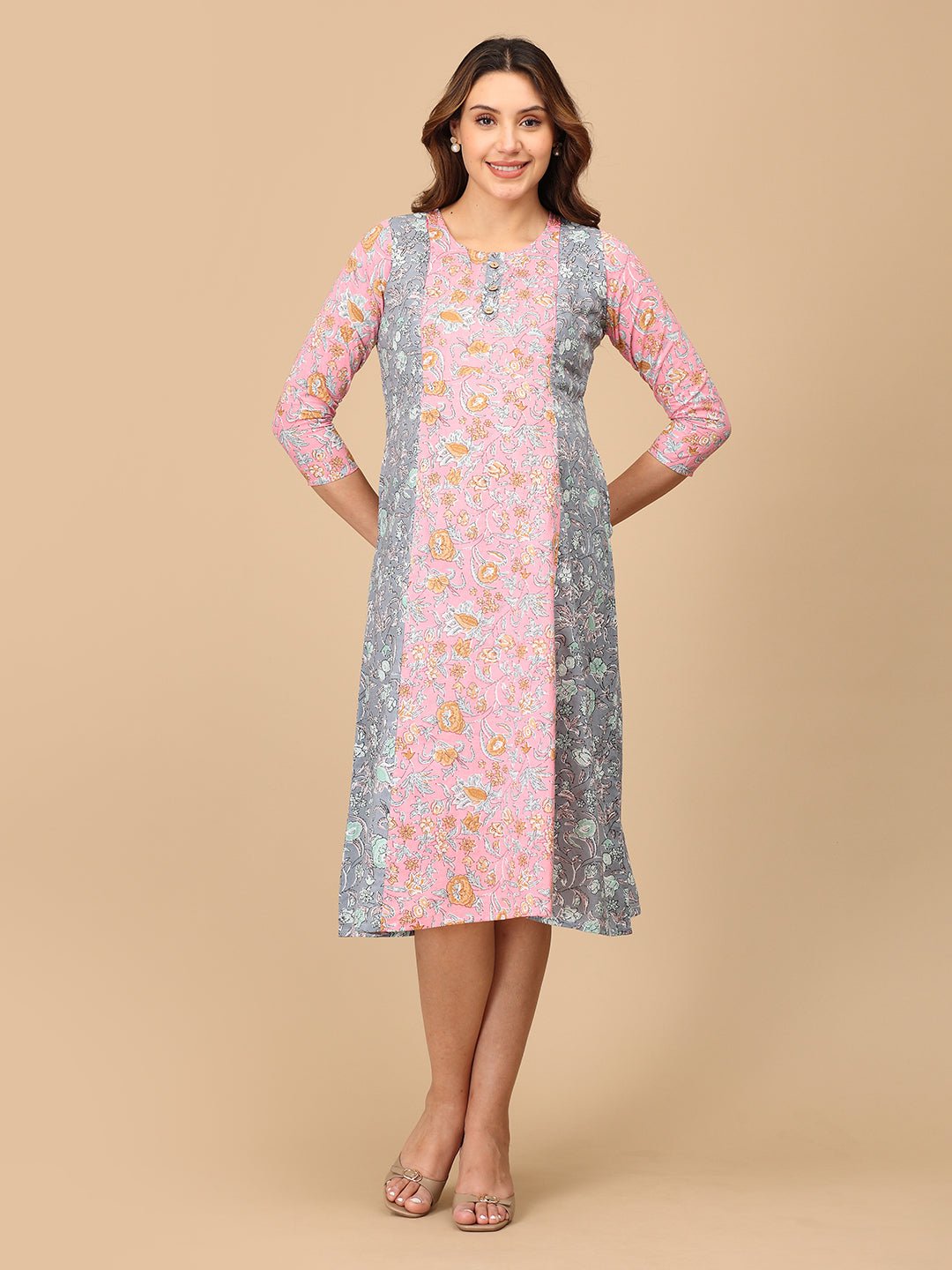 Chhaya Gulal Maternity and Nursing Kurti Dress Multi