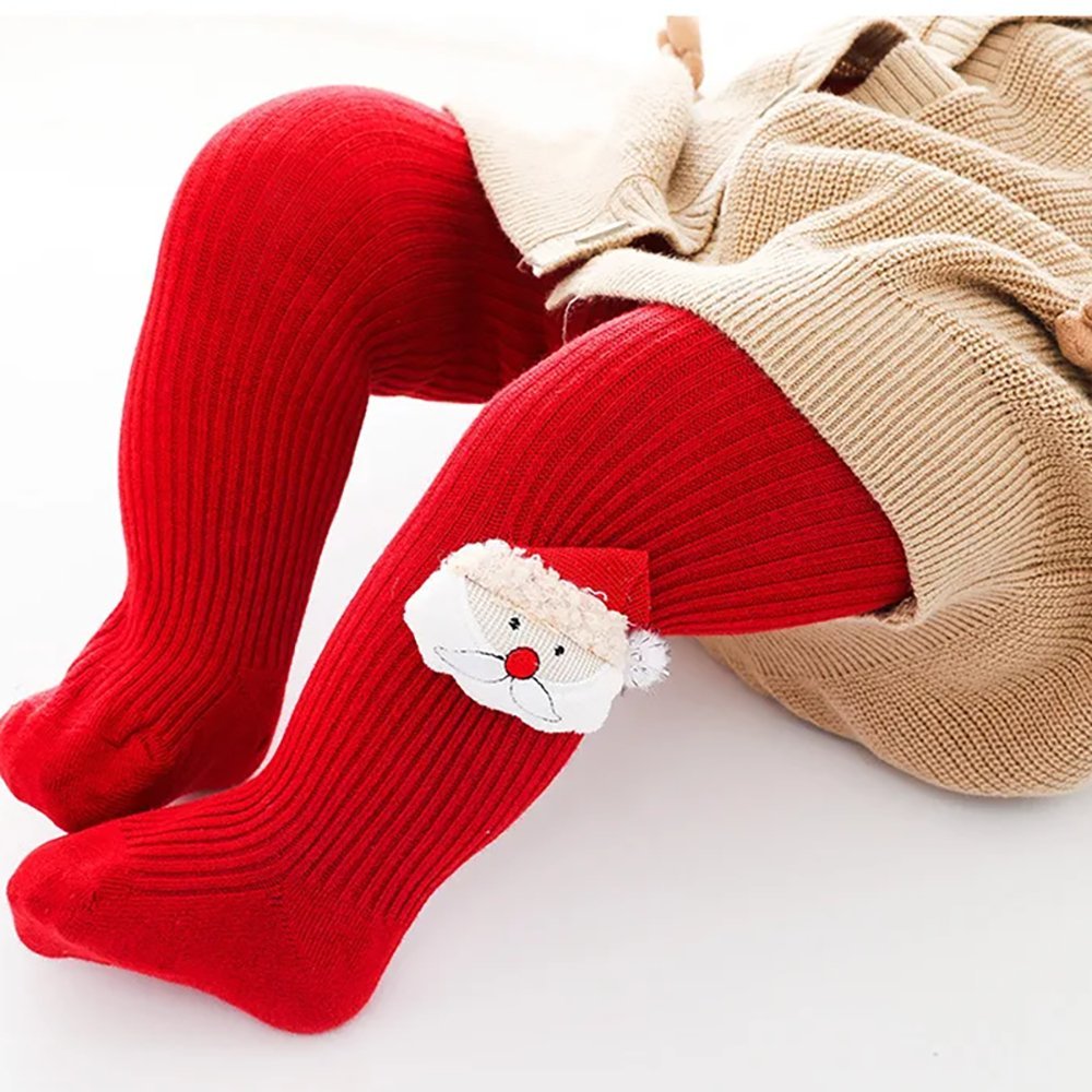 Little Surprise Box Red Christmas Glitter Santa Full Length Stockings For Toddlers