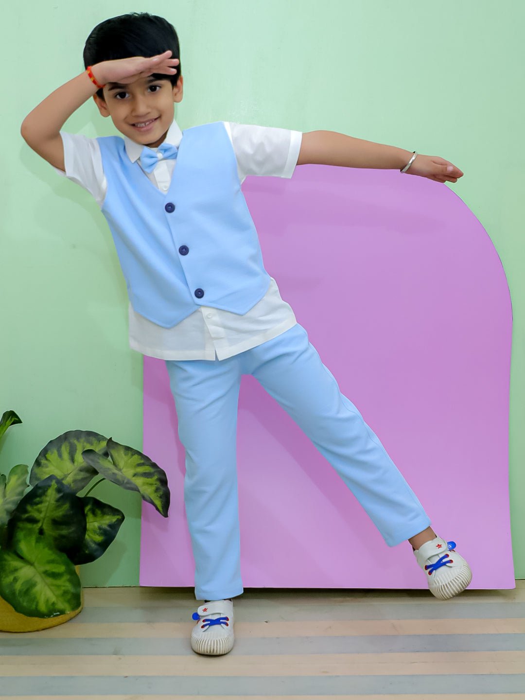 Classic Cub Pastel Blue Boys Dressy Co-ord Set