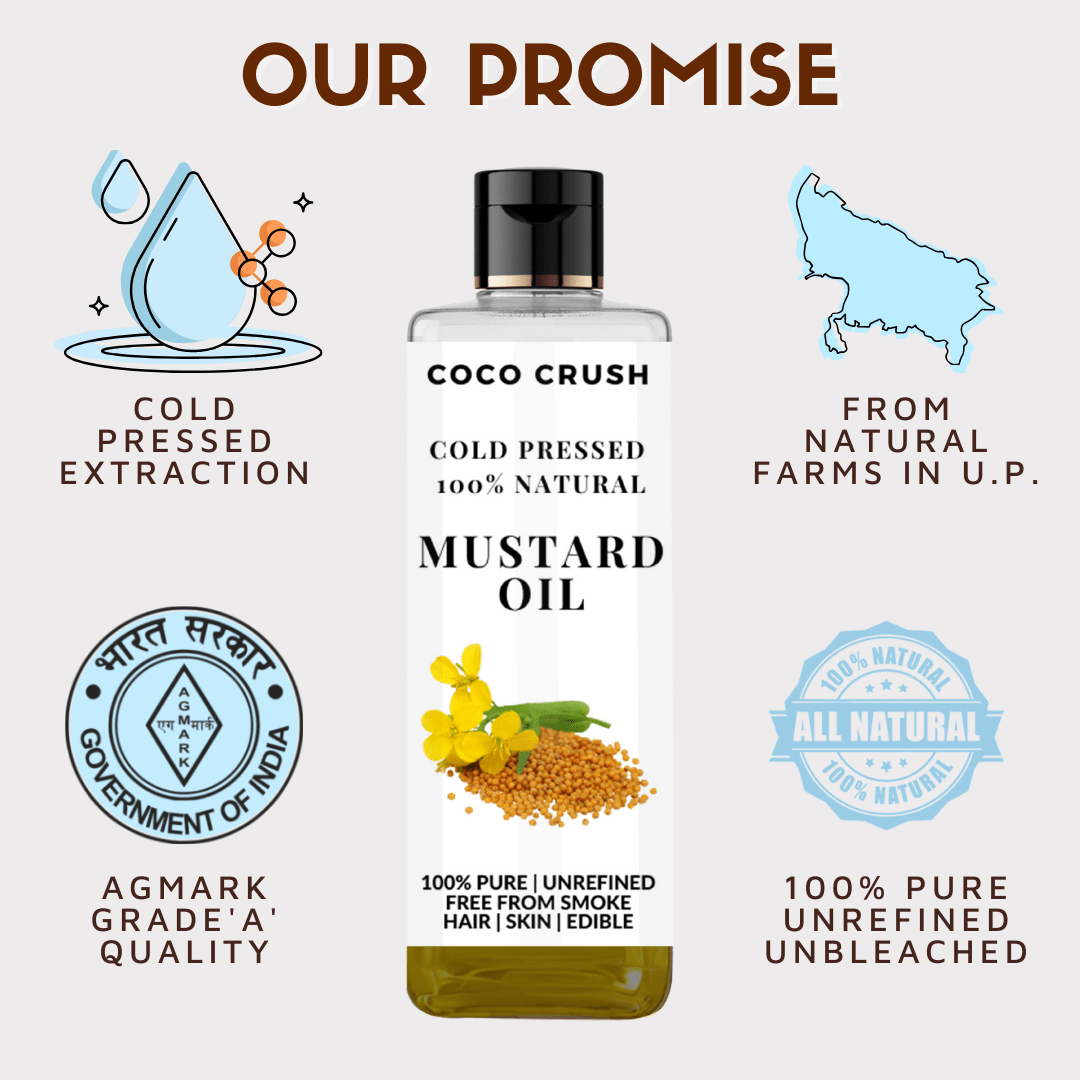 Coco Crush Cold-Pressed Mustard Oil Hair Nourishment Skin Care 100ml