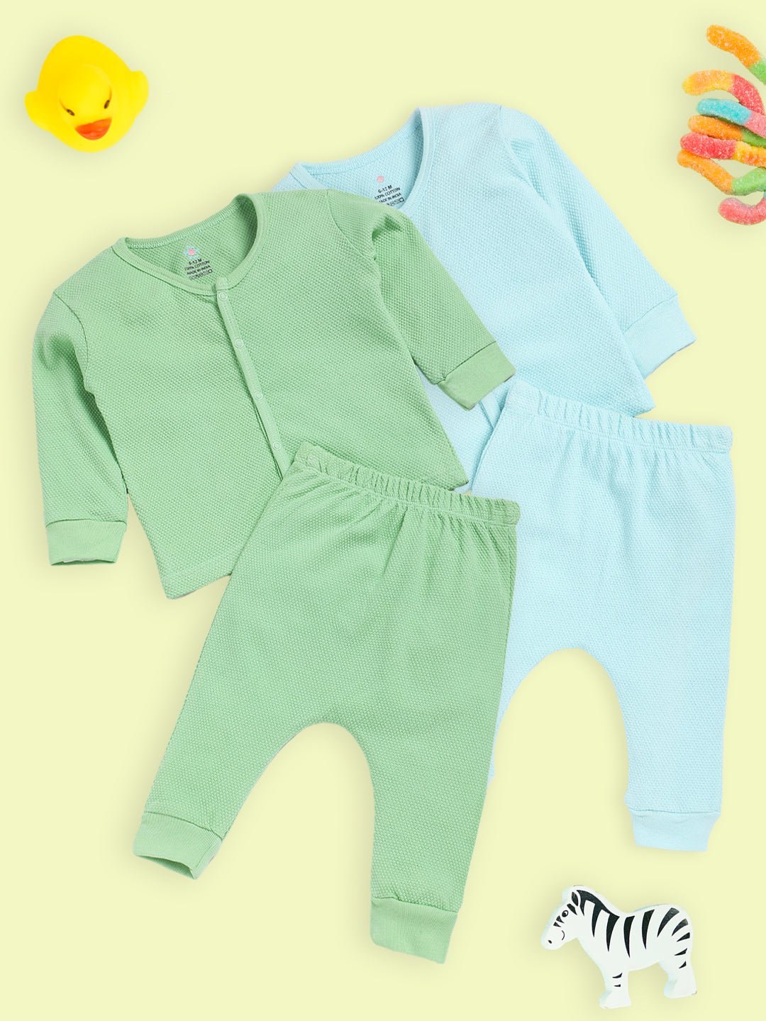 Pastel Blue And Green Infant Set Combo Pack Of 2