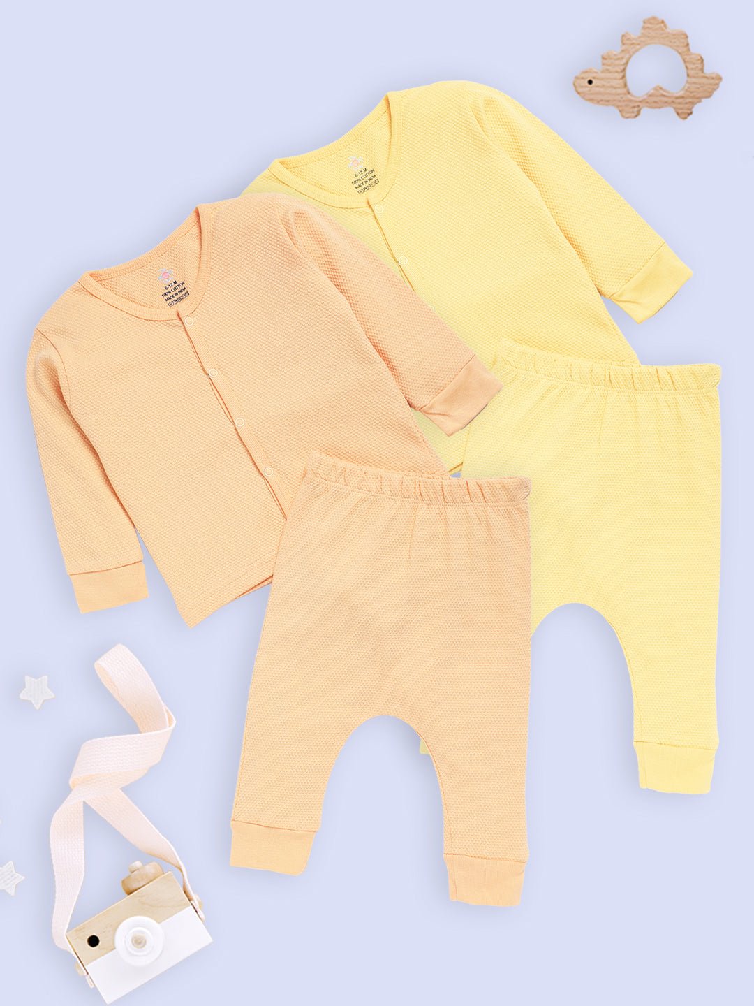 Pastel Yellow & Pastel Orange Infant Set 2-Pack