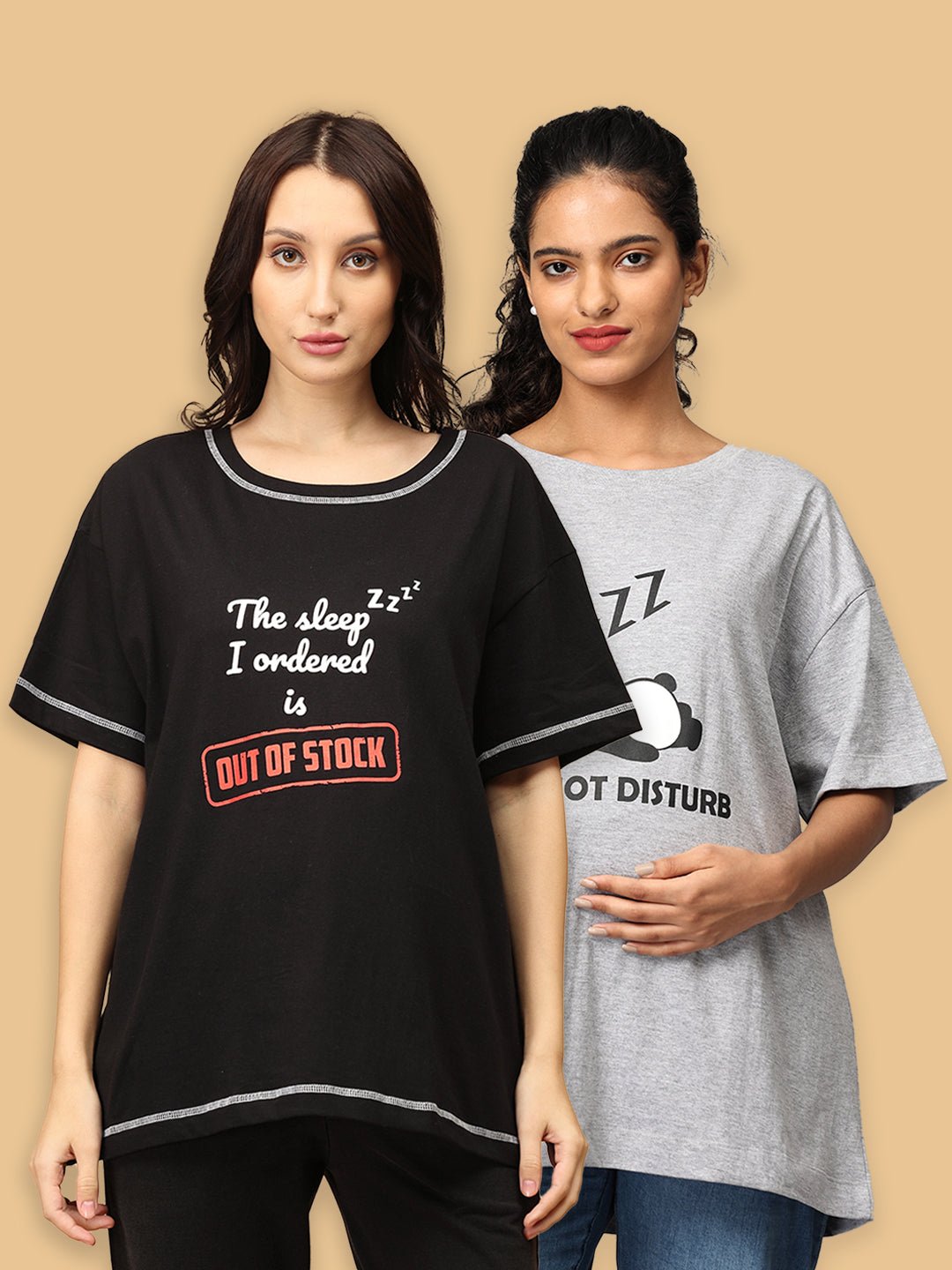 Mumma Oversized Maternity and Nursing T shirt Combo Option B
