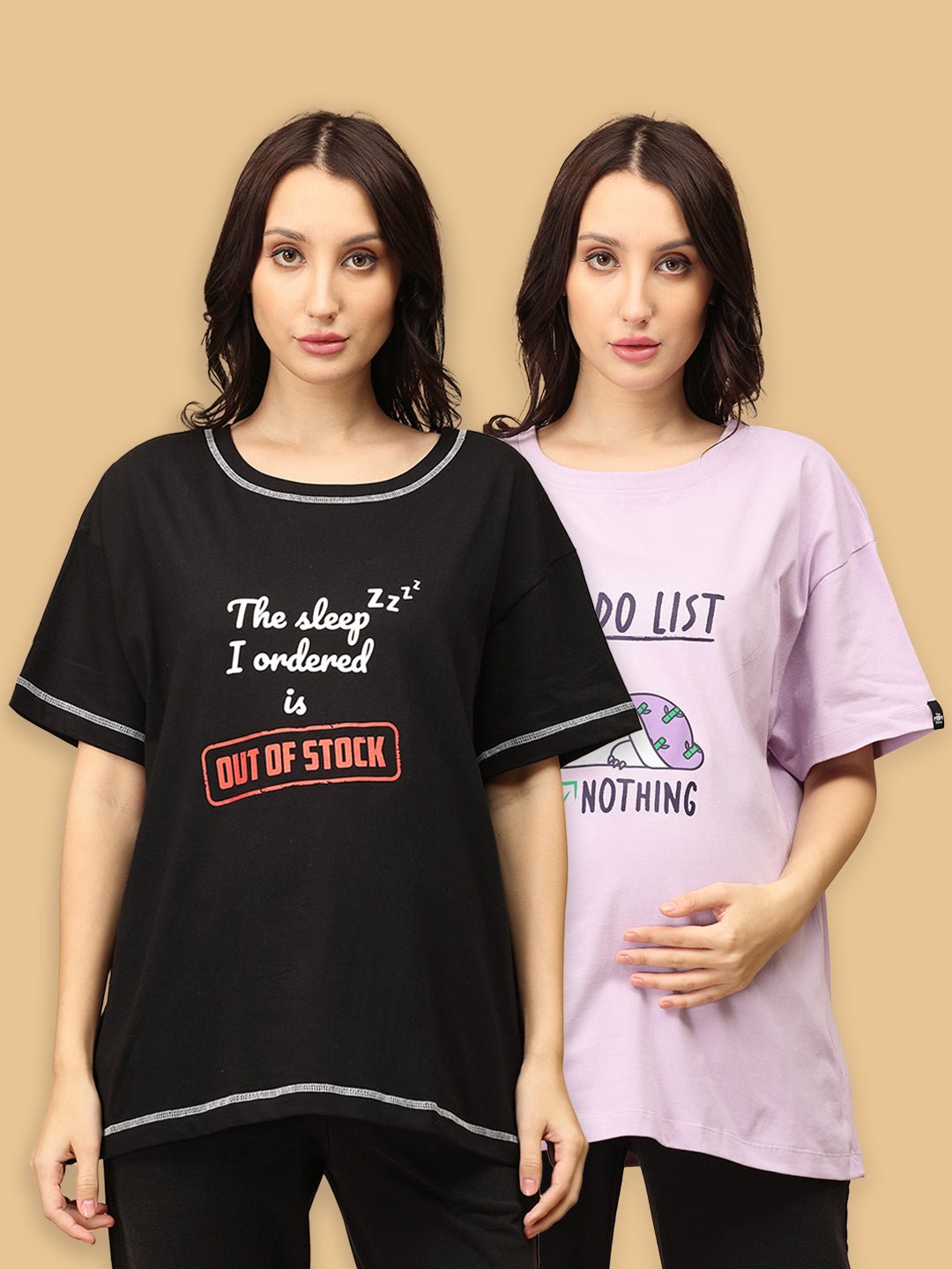 Mumma Oversized Maternity and Nursing T shirt Combo Option B